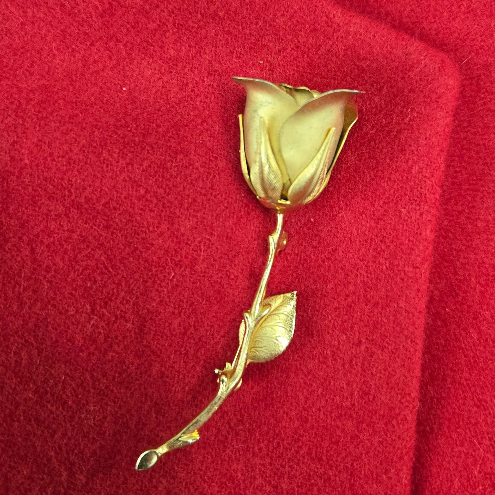 Vintage Red Wool Blend Double Breasted Blazer Rose Broach Size 14 Size XL / US 12-14 / IT 48-50 - 5 Thumbnail