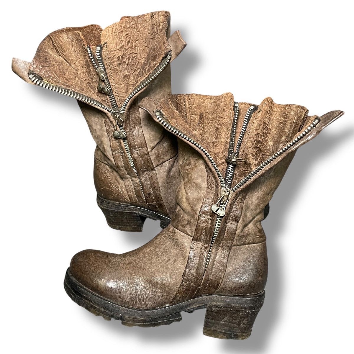 A.S.98 A.S98 Military Side-zip Layered Heeled Boots Size US 6 / IT 36 - 3 Thumbnail