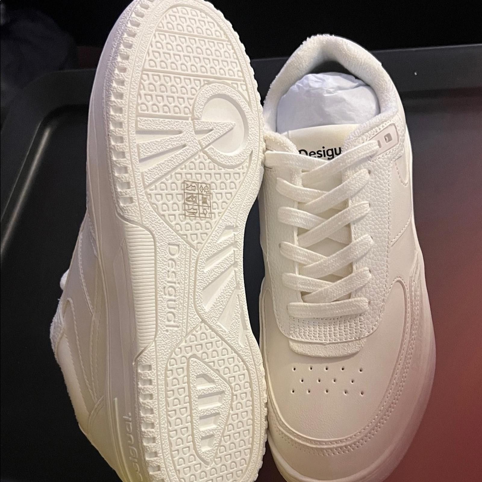 Desigual Desigual Cream Sneakers Size US 8 / IT 38 - 6 Thumbnail
