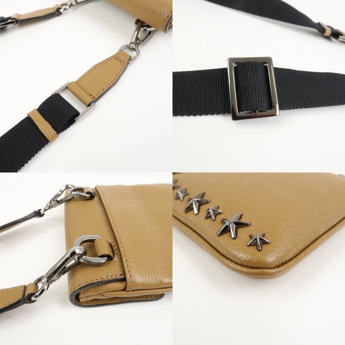 Jimmy Choo Jimmy Choo Kimi Messenger Calfskin Crossbody Bag Tan Size ONE SIZE - 4 Thumbnail