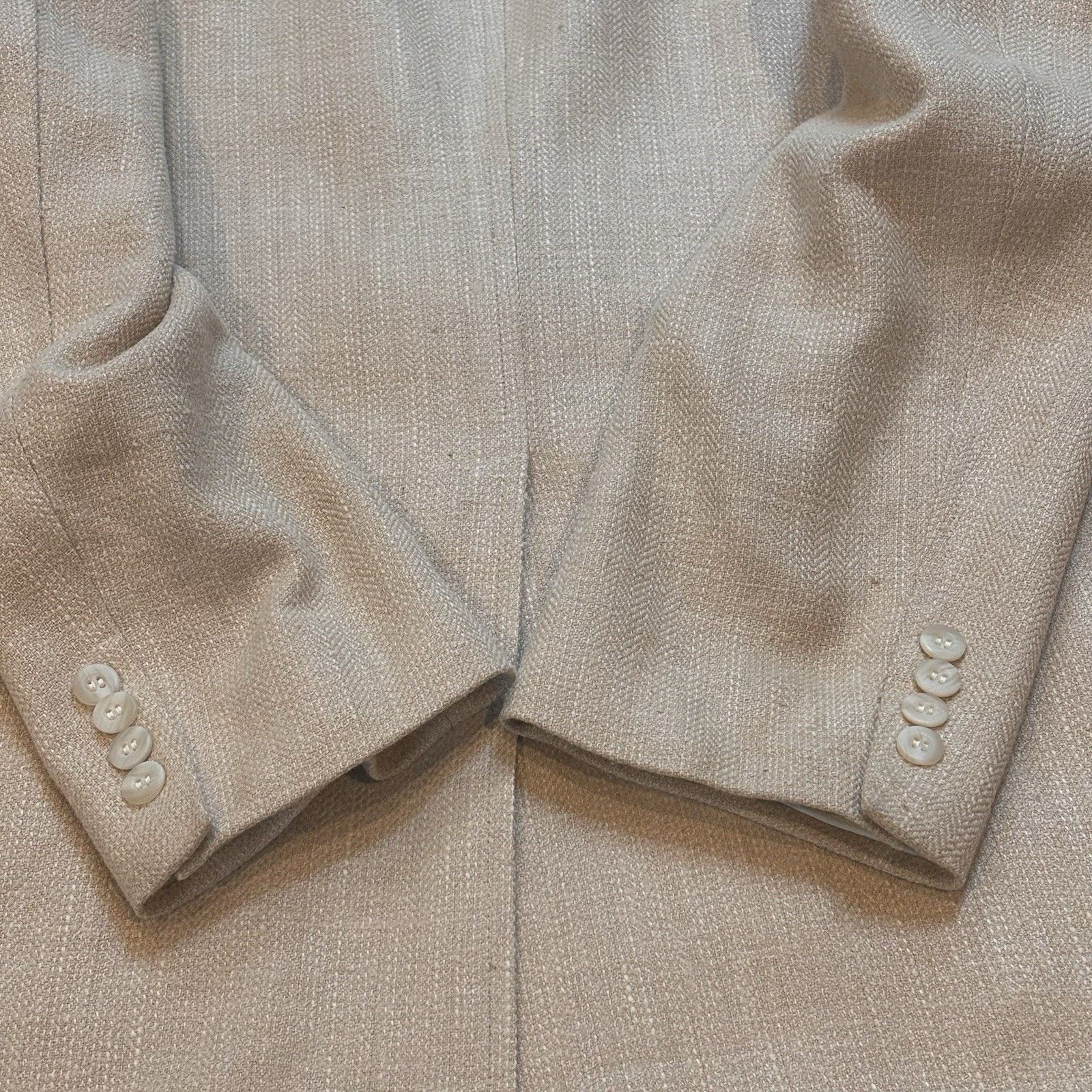 Lanvin Vintage Lanvin Light Tan Textured Linen Blazer USA 42R* Size 42R - 9 Thumbnail