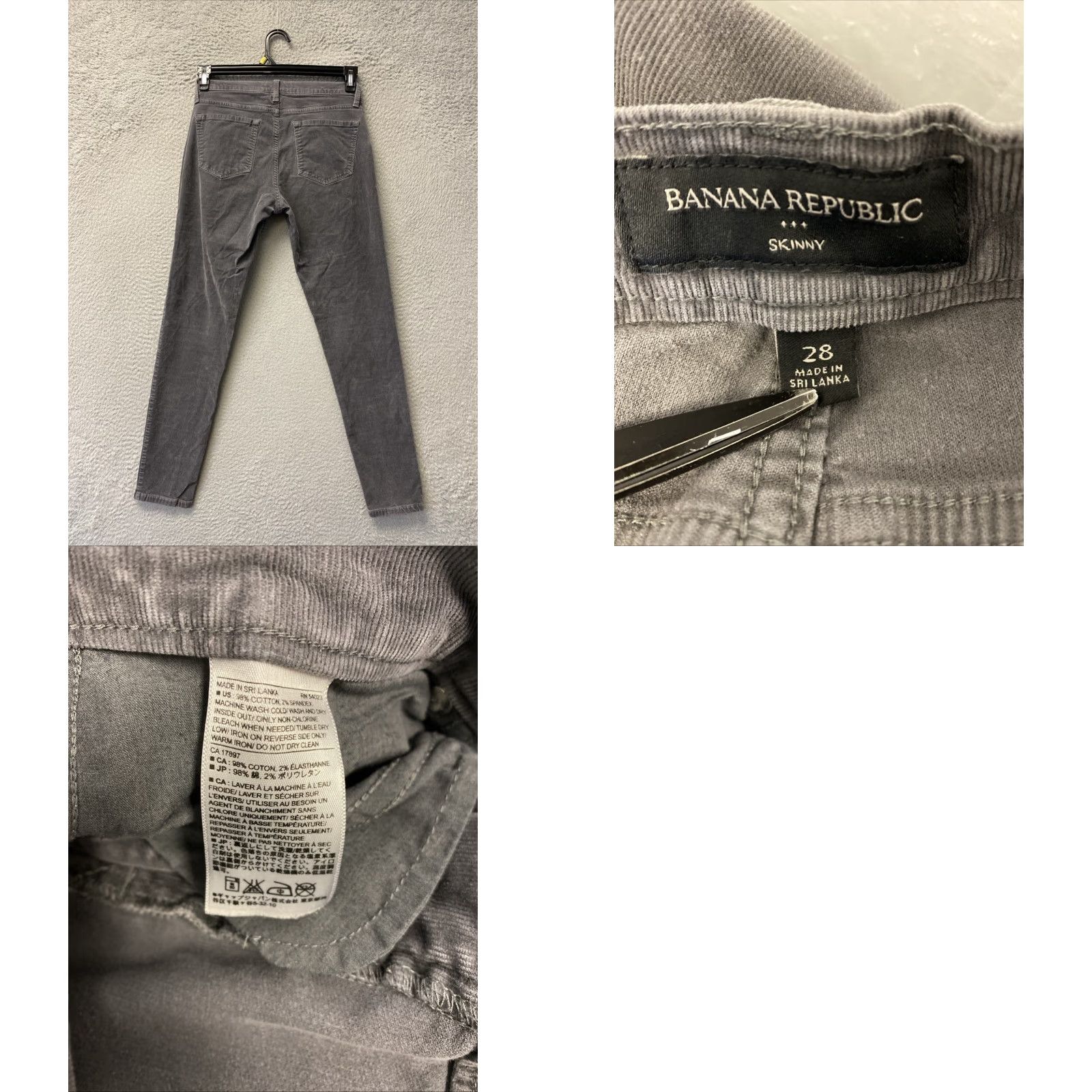 Banana Republic Banana Republic Jeans Corduroy Women’s 30x27 Gray Skinny Stretch / 162-2 for Women Size 30" / US 8 / IT 44 - 8 Thumbnail