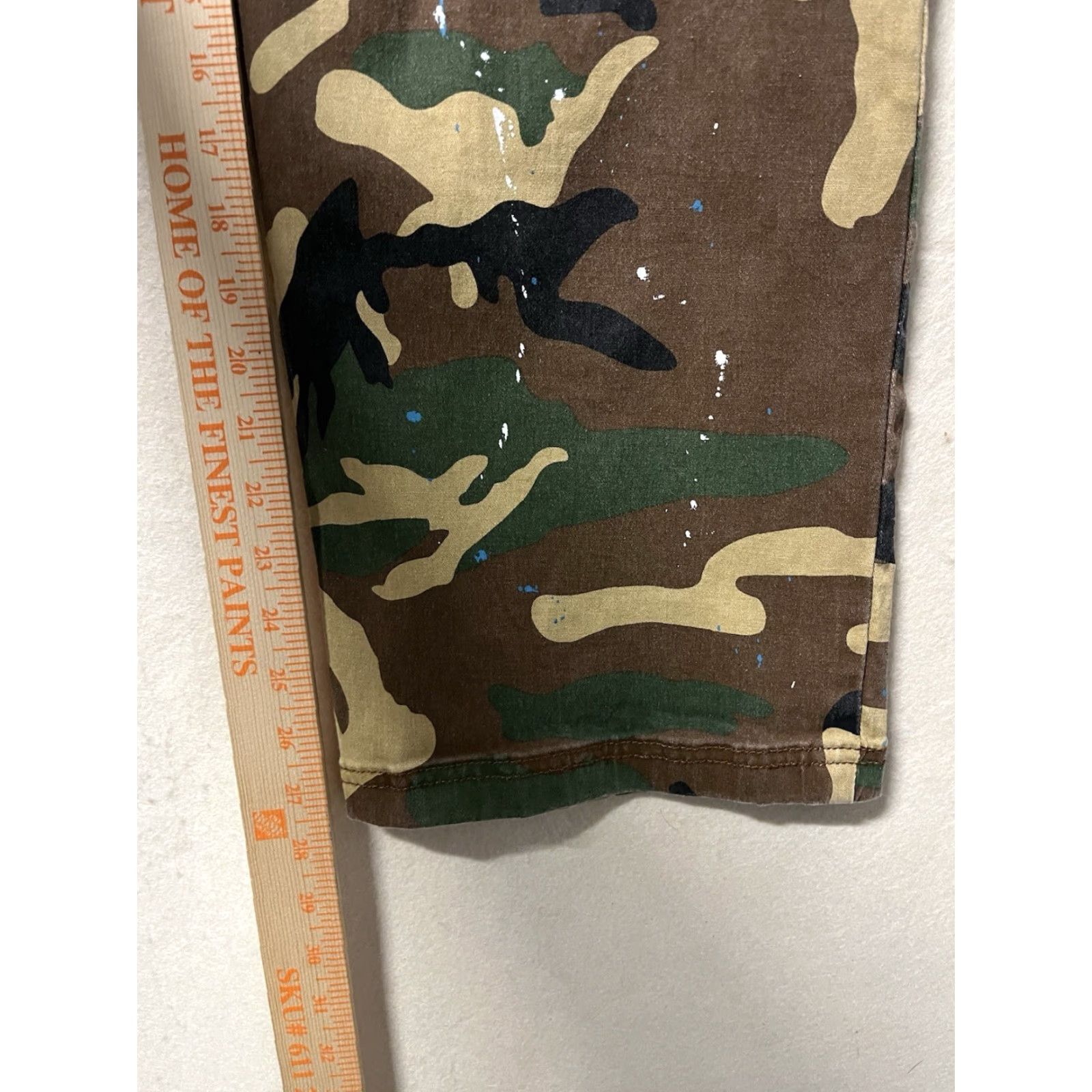 Almost Famous Almost Famous Cargo Pants Womens Medium Camo Green Paint Splatter Streetwear Size 32" / US 10 / IT 46 - 5 Thumbnail