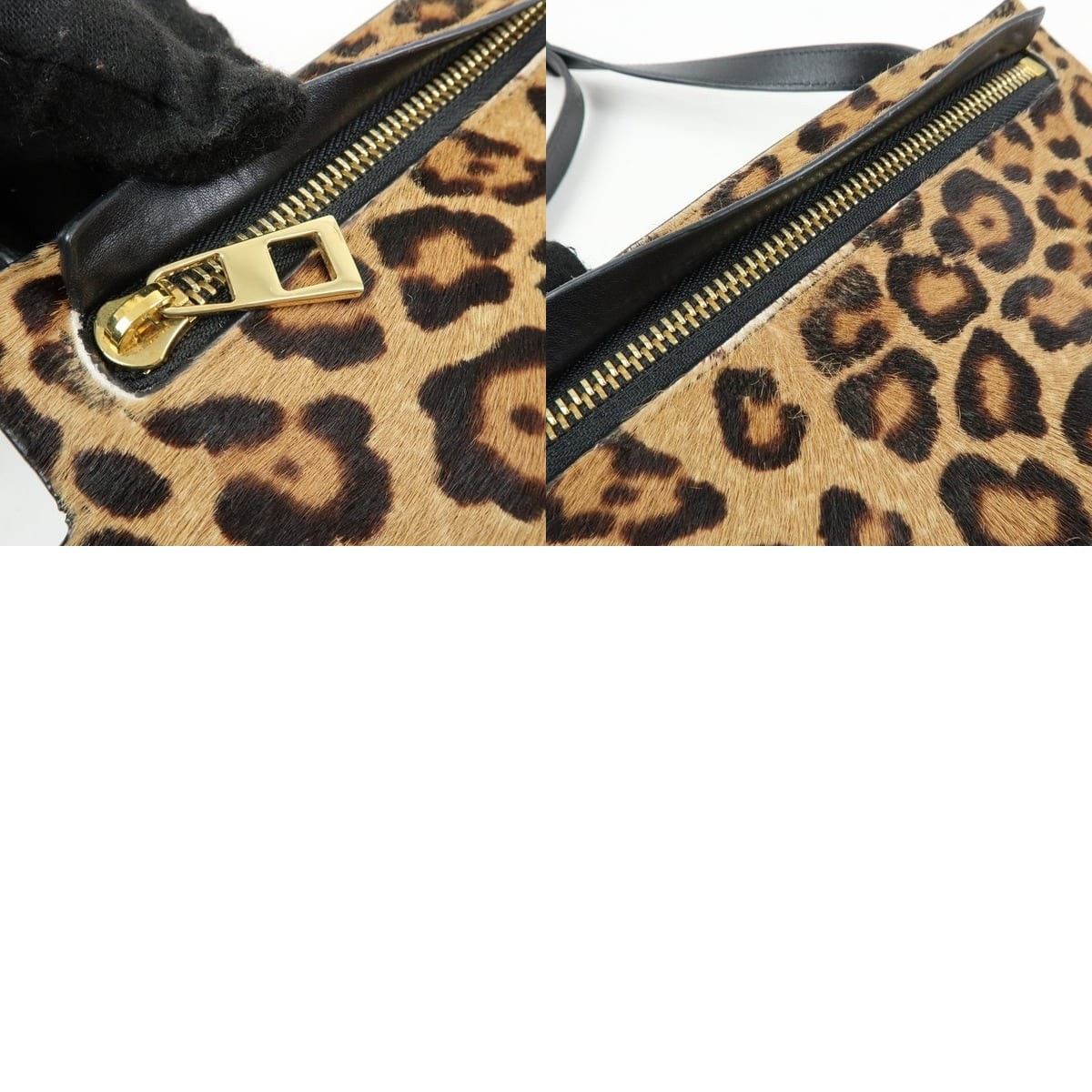 Loewe Loewe Calfskin Leopard Print Shoulder Bag Brown Size ONE SIZE - 8 Thumbnail
