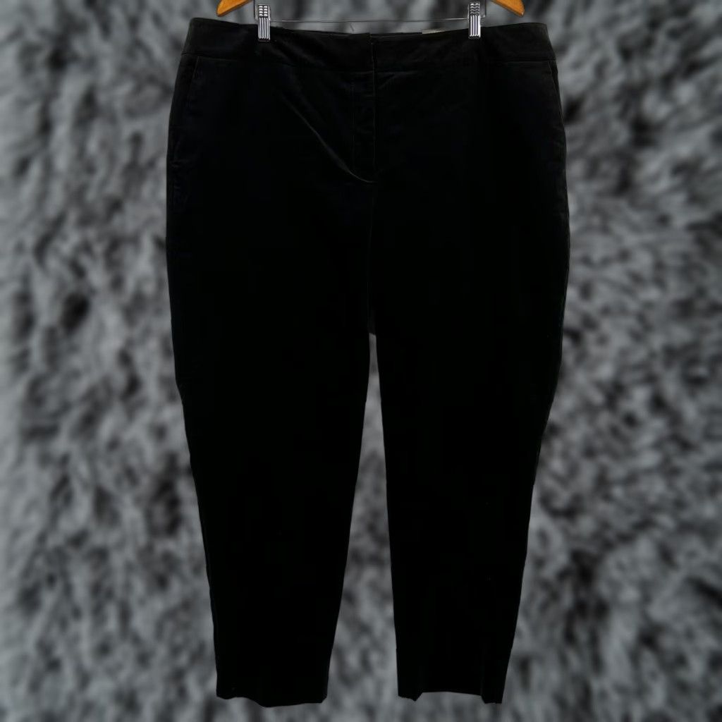 Talbots Talbots Velvet Ankle Pants 22W Plus Black Holiday Women's Size 40" / US 18 - 1 Thumbnail