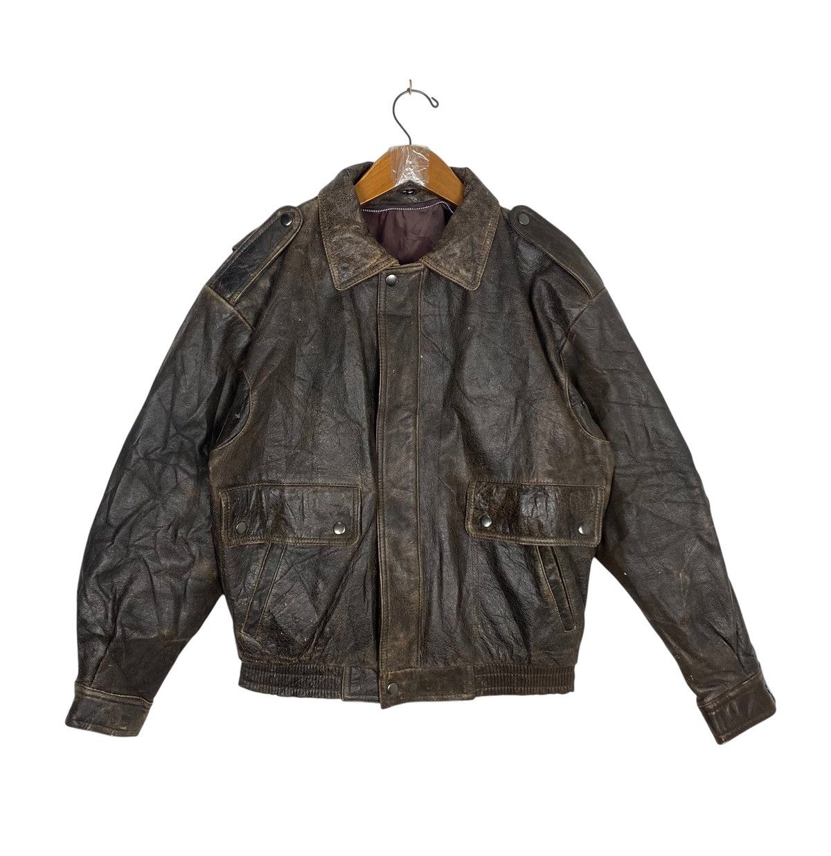 Vintage Vintage Aviator Jacket Cow Leather Size US M / EU 48-50 / 2 - 1 Thumbnail