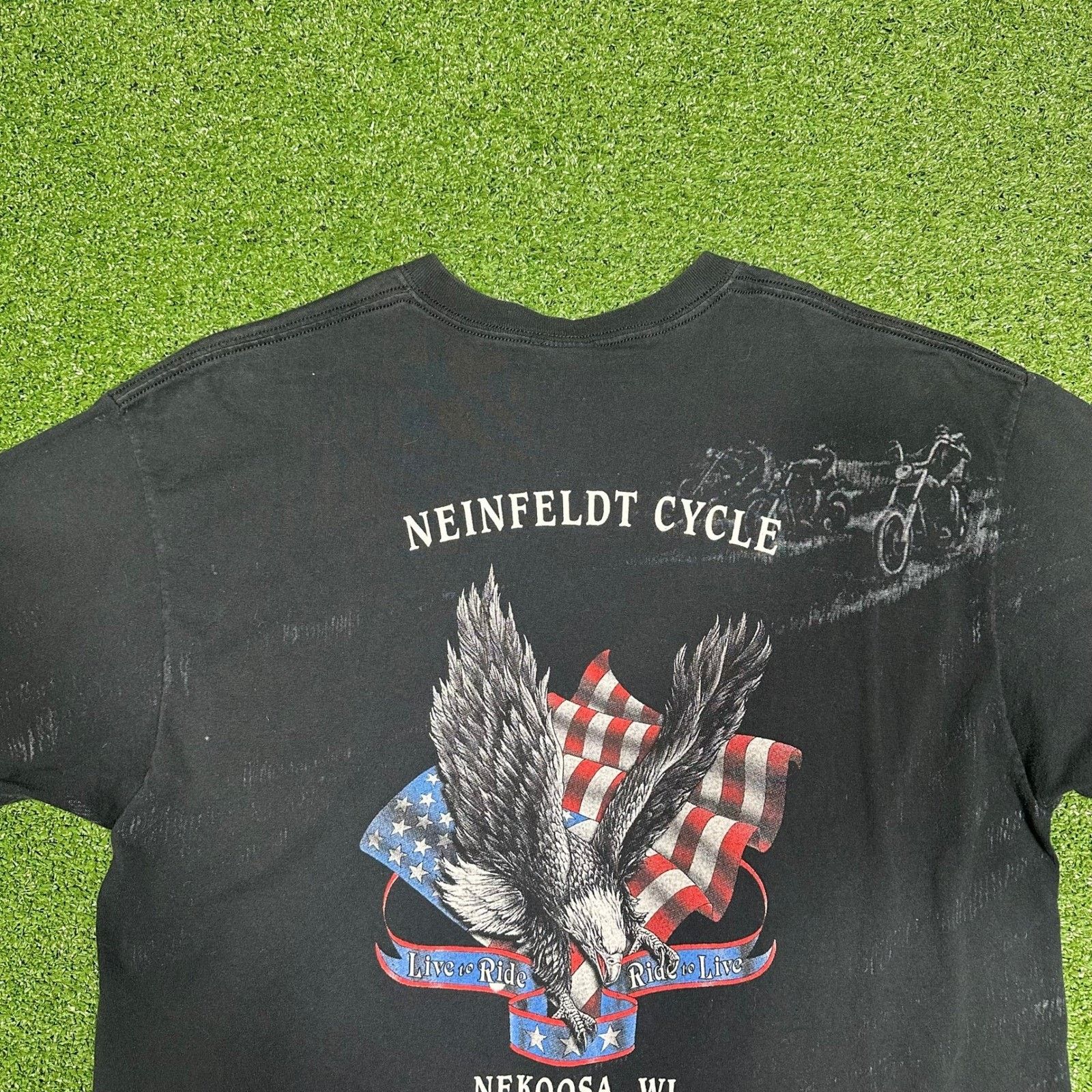 Anvil Vintage 90s Bald Eagle Break Biker AOP Men's XL Size US XL / EU 56 / 4 - 12 Thumbnail