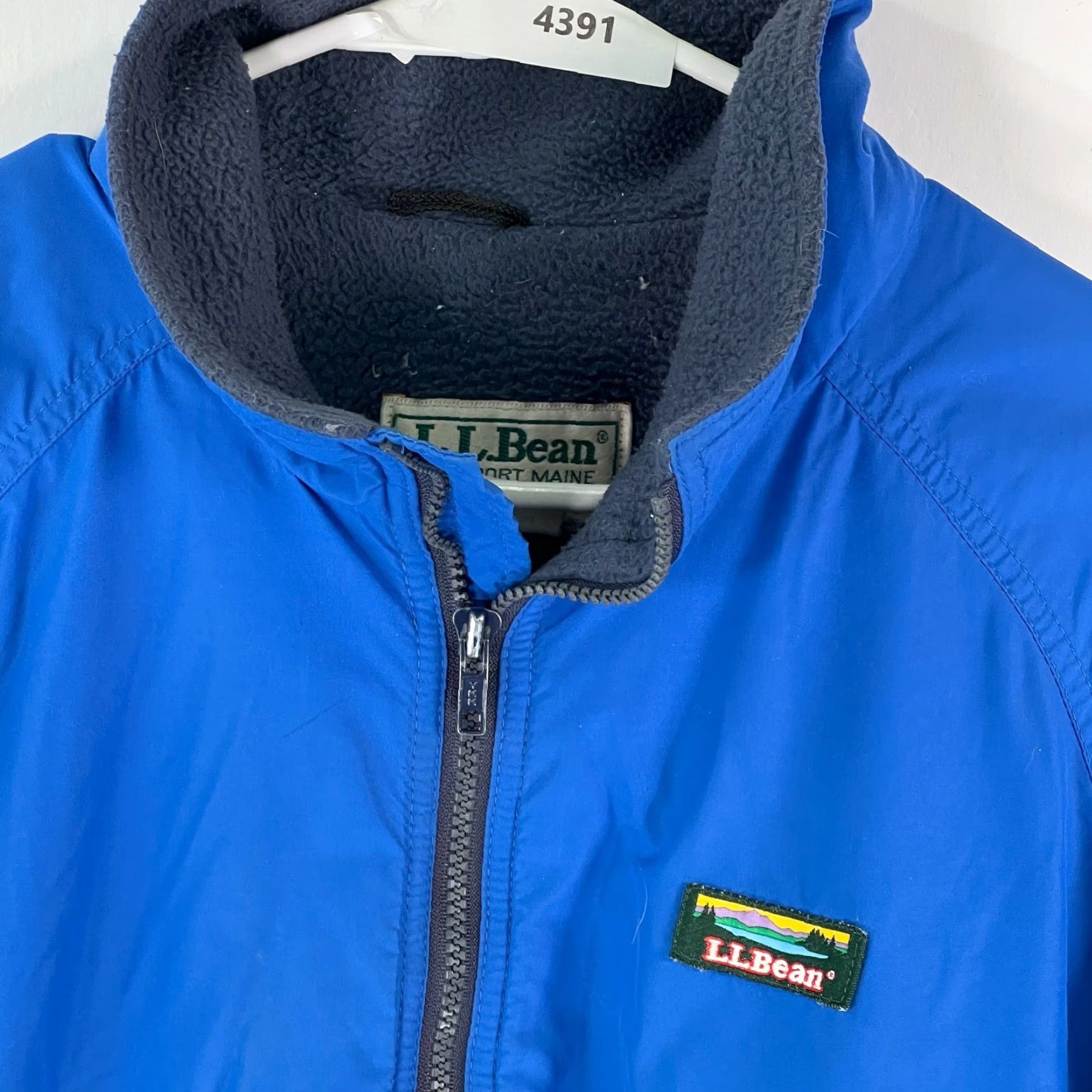 Vintage L.L. Bean Womens Bomber Jacket Blue Long Sleeves Fleece Lined Size M Size M / US 6-8 / IT 42-44 - 3 Thumbnail