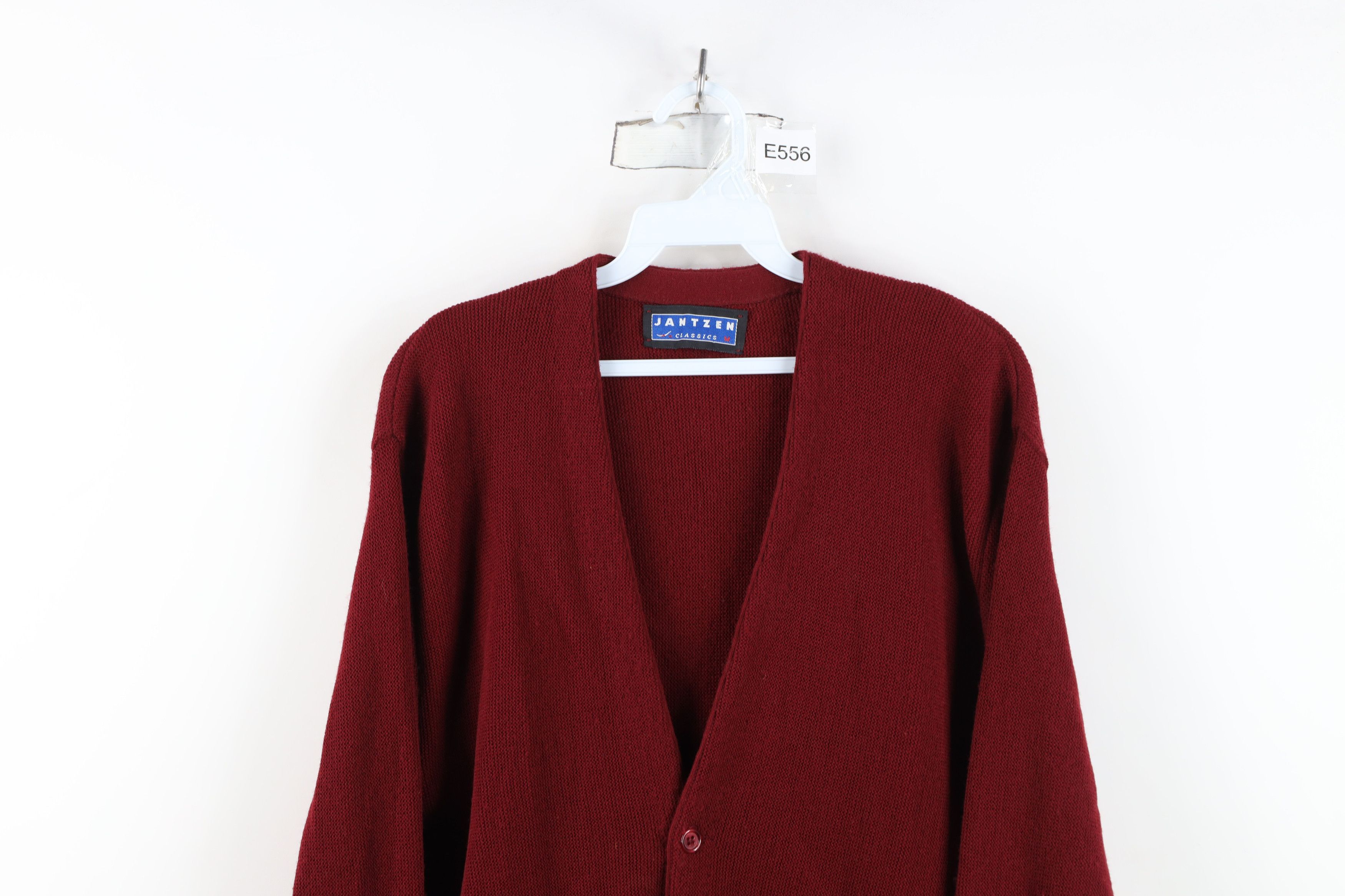 Vintage Vintage 90s Streetwear Blank Knit Cardigan Sweater Red USA Size US M / EU 48-50 / 2 - 2 Thumbnail