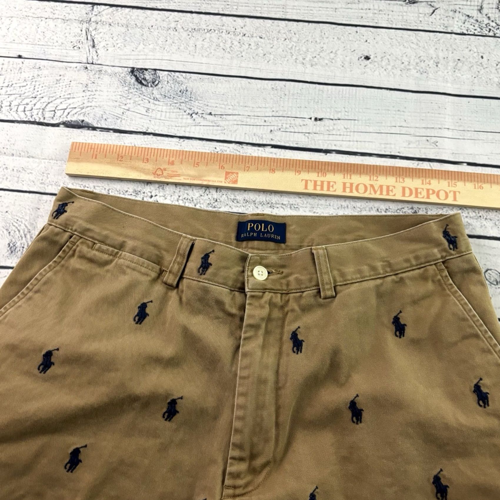 Polo Ralph Lauren Polo Ralph Lauren Horse Print Chino Shorts Men's 32 Khaki Beige Brown - Mens, Polo Ralph Lauren, Chino, 32, Horse, Khaki Beige Brown Size US XS / EU 42 / 0 - 5 Thumbnail