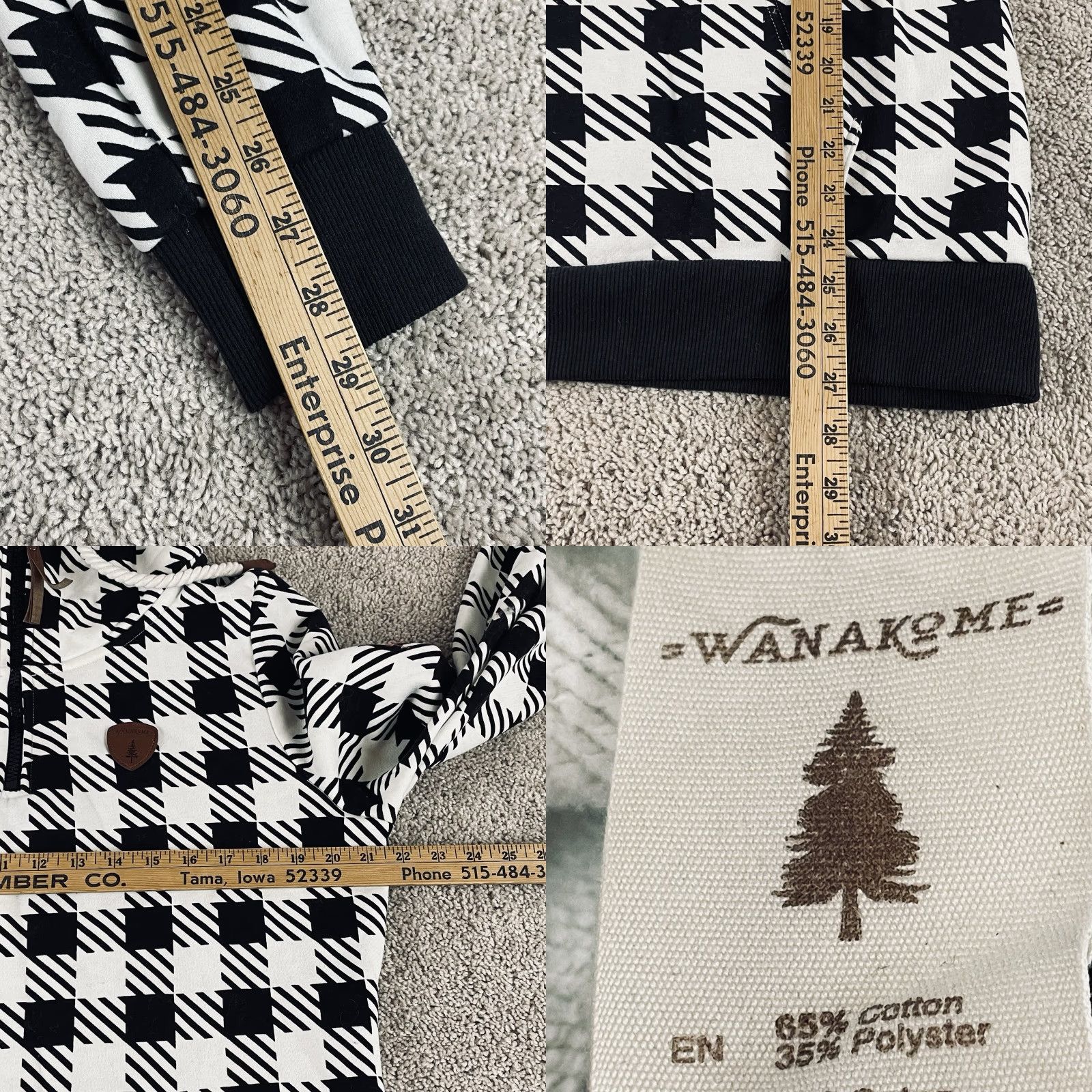 Vintage Wanakome Hoodie Womens XL Black Drawstring Patch Fleece Sweatshirt R2 Size XL / US 12-14 / IT 48-50 - 8 Thumbnail