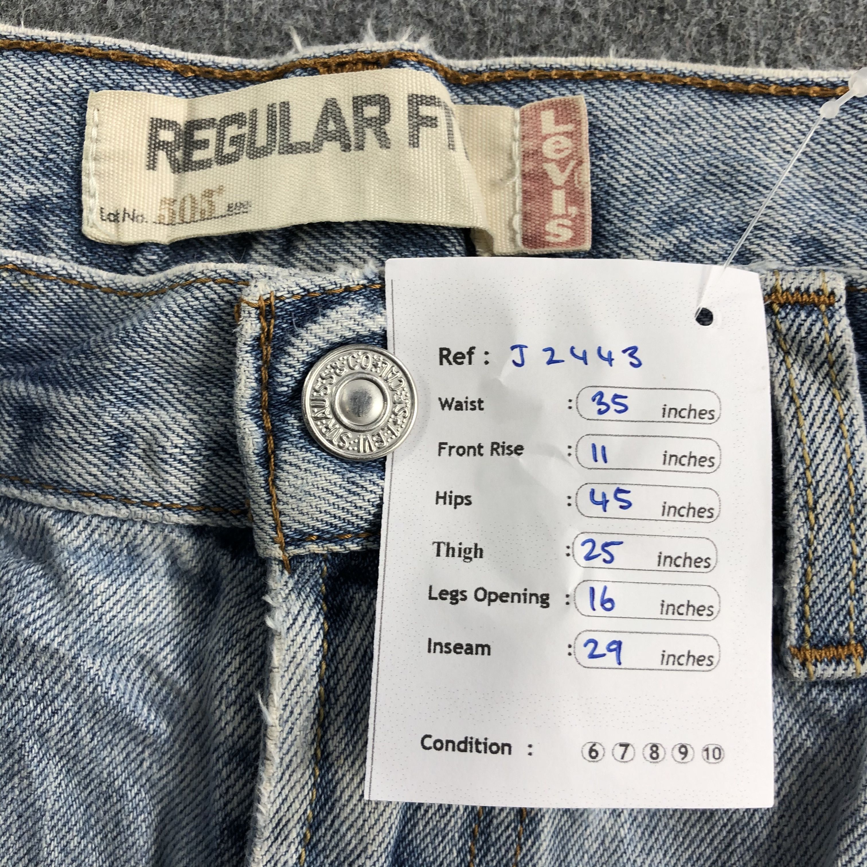 Levi's Vintage Blue Wash Levis 505 Jeans-J2443 Size US 35 - 16 Thumbnail