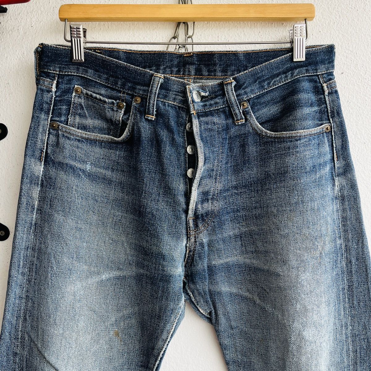 Denime Vintage DENIME Redline Selvedge Distressed Jeans Size 32 Size US 32 / EU 48 - 21 Thumbnail