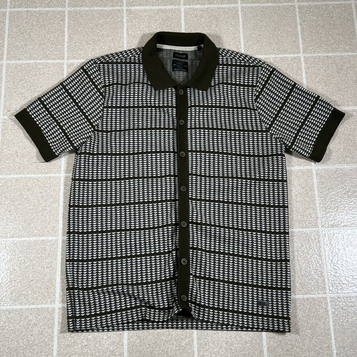 Buffalo David Bitton Buffalo David Short Sleeve Knit Button Up Shirt Olive Sz L Size US L / EU 52-54 / 3 - 1 Thumbnail