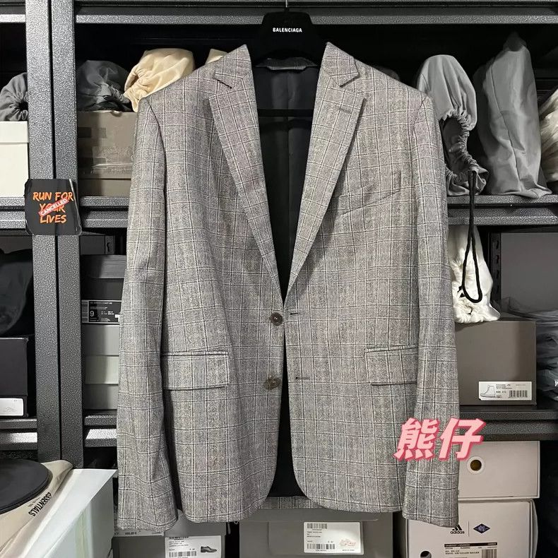 Balenciaga Balenciaga size 36 FW21 plaid single-breasted suit jacket Size XS / US 0-2 / IT 36-38 - 1 Thumbnail