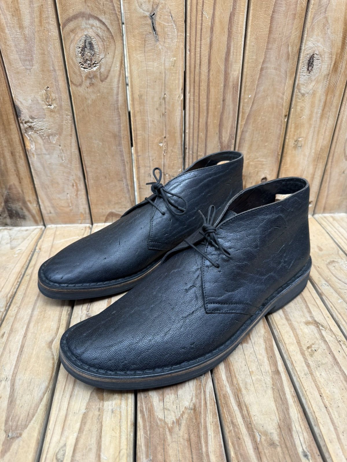 Prada Prada exotic skin Chukka black leather boots Sz USA 9.5 Size US 9.5 / EU 42-43 - 1 Thumbnail