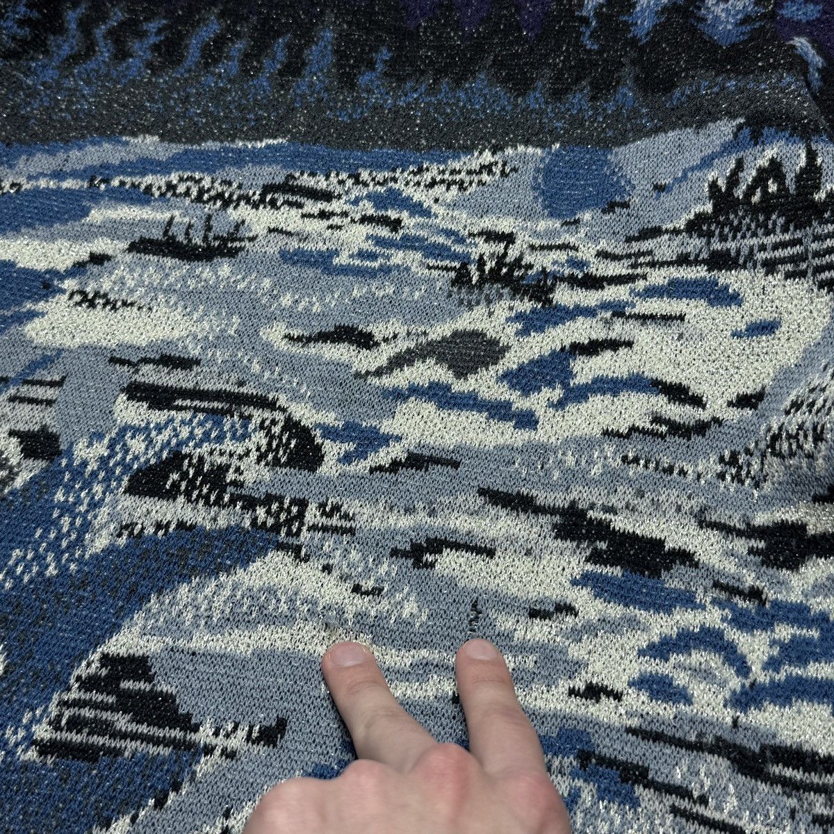 Missoni Rare Vintage Missoni Women's Wool Sweater Blue Winter Nature Size L / US 10 / IT 46 - 20 Thumbnail