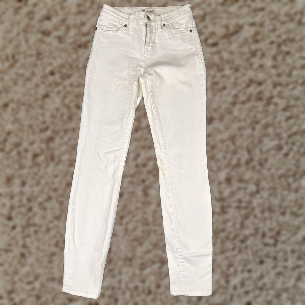 Madewell Jeans Womens 25x28 White High Riser Skinny High Rise Stretch Denim