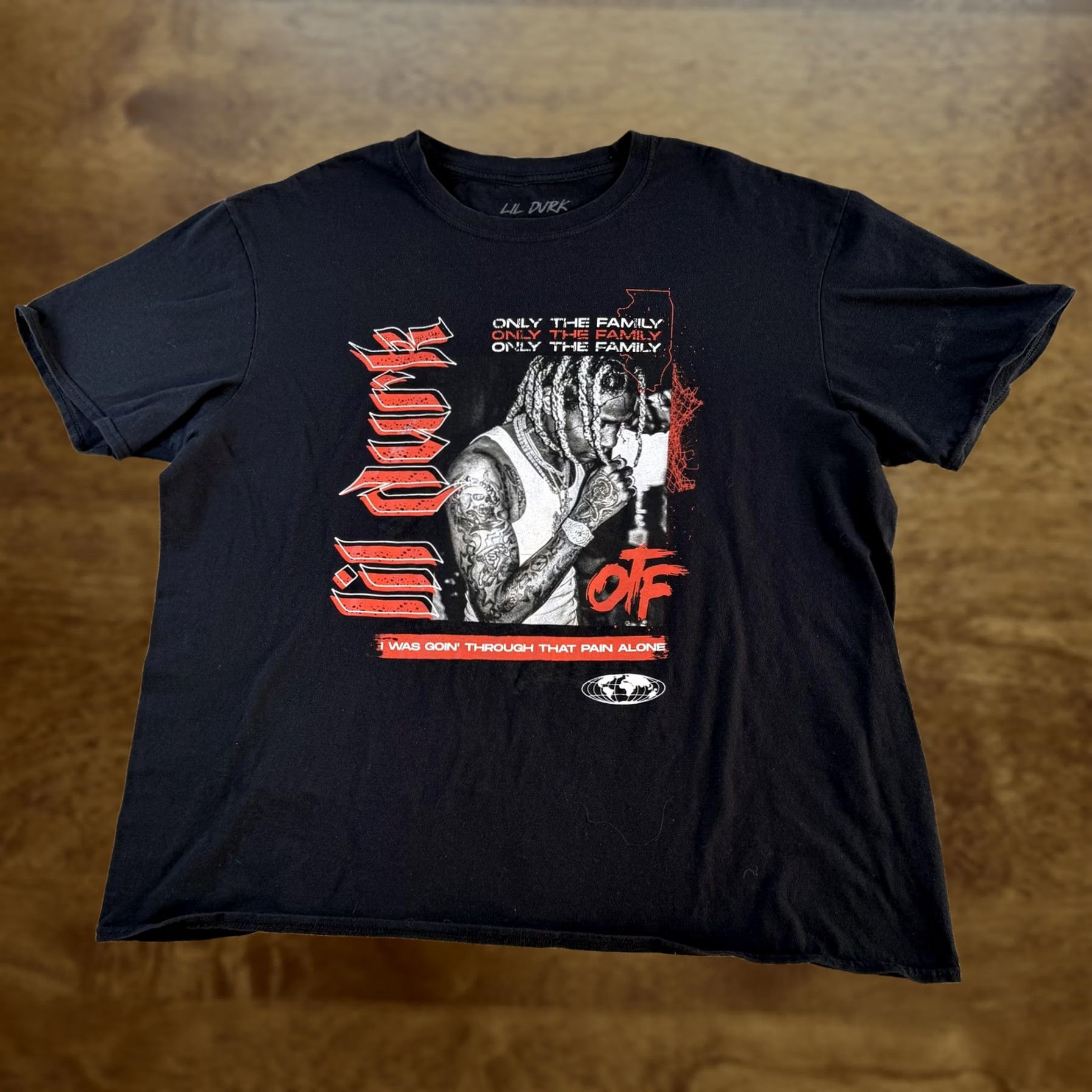 Vintage Lil Durk Shirt Mens XL Black OTF Only The Family Graphic