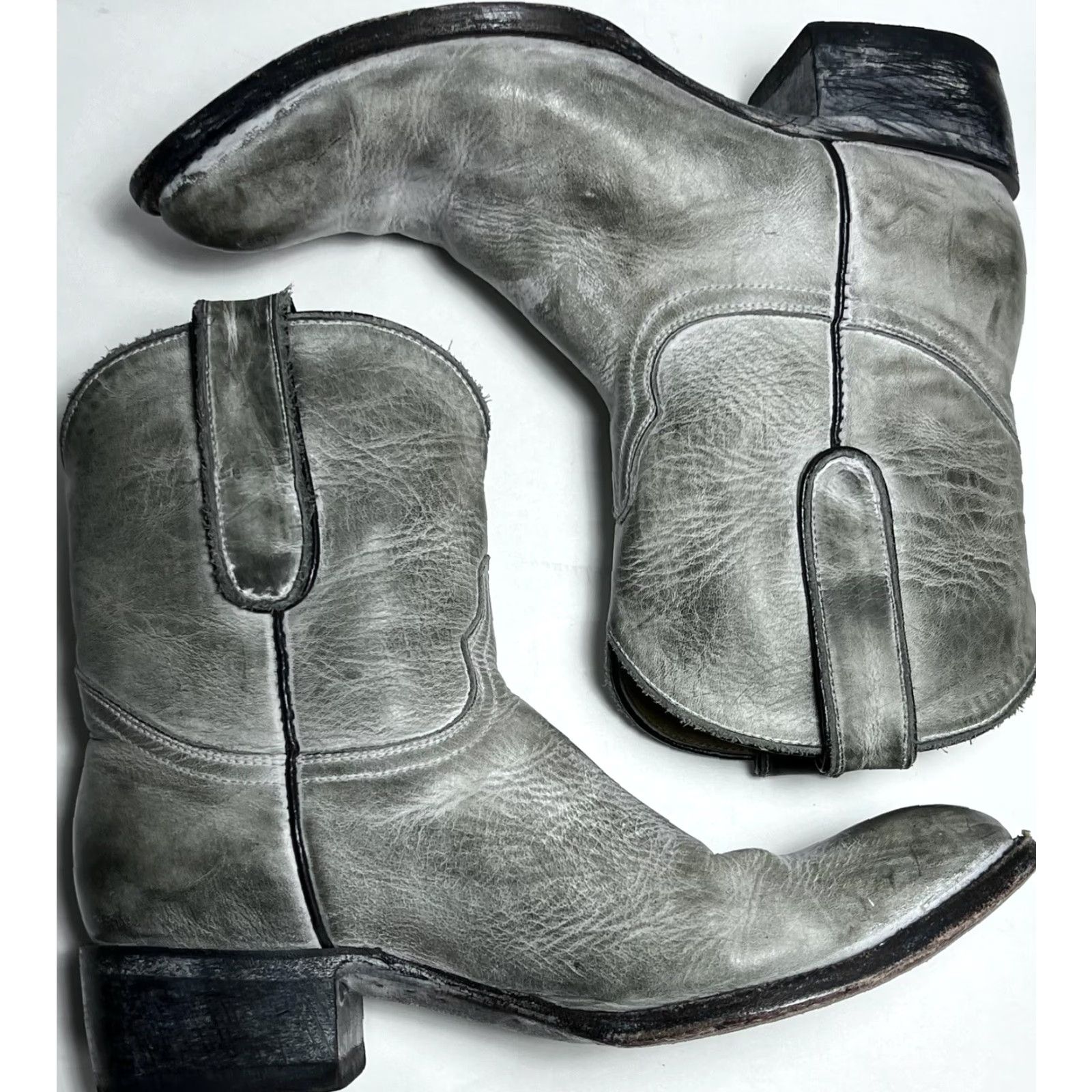 Old Gringo VINTAGE Old Gringo YIPPEE KIKAY Distressed Gray Leather Western Cowboy Boots 7 B Womens Size US 7 / IT 37 - 2 Thumbnail