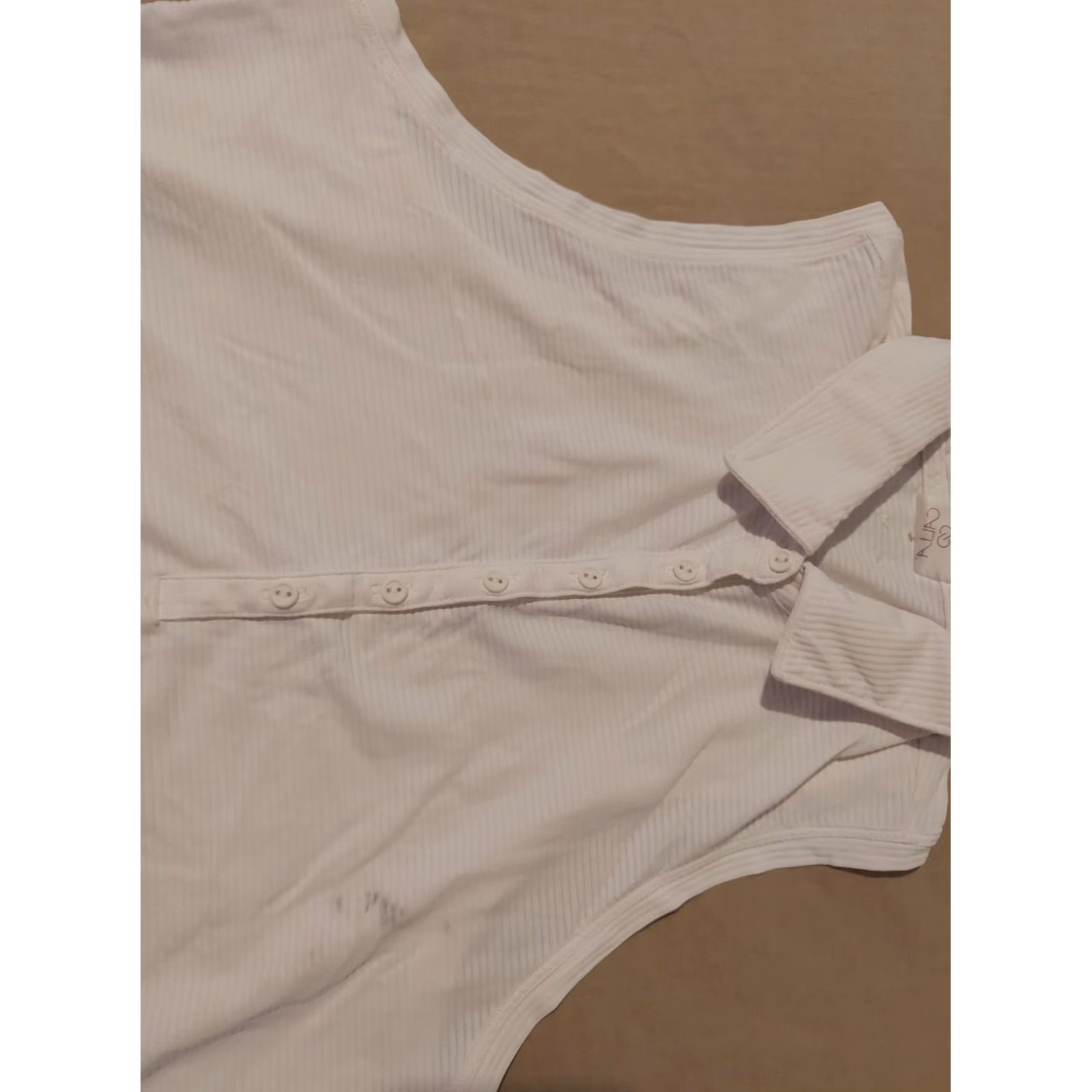 Vintage Womens CALIA Polo Shirt Sleeveless M Medium White Athletic Gym Workout Shirt Women Size M / US 6-8 / IT 42-44 - 2 Thumbnail