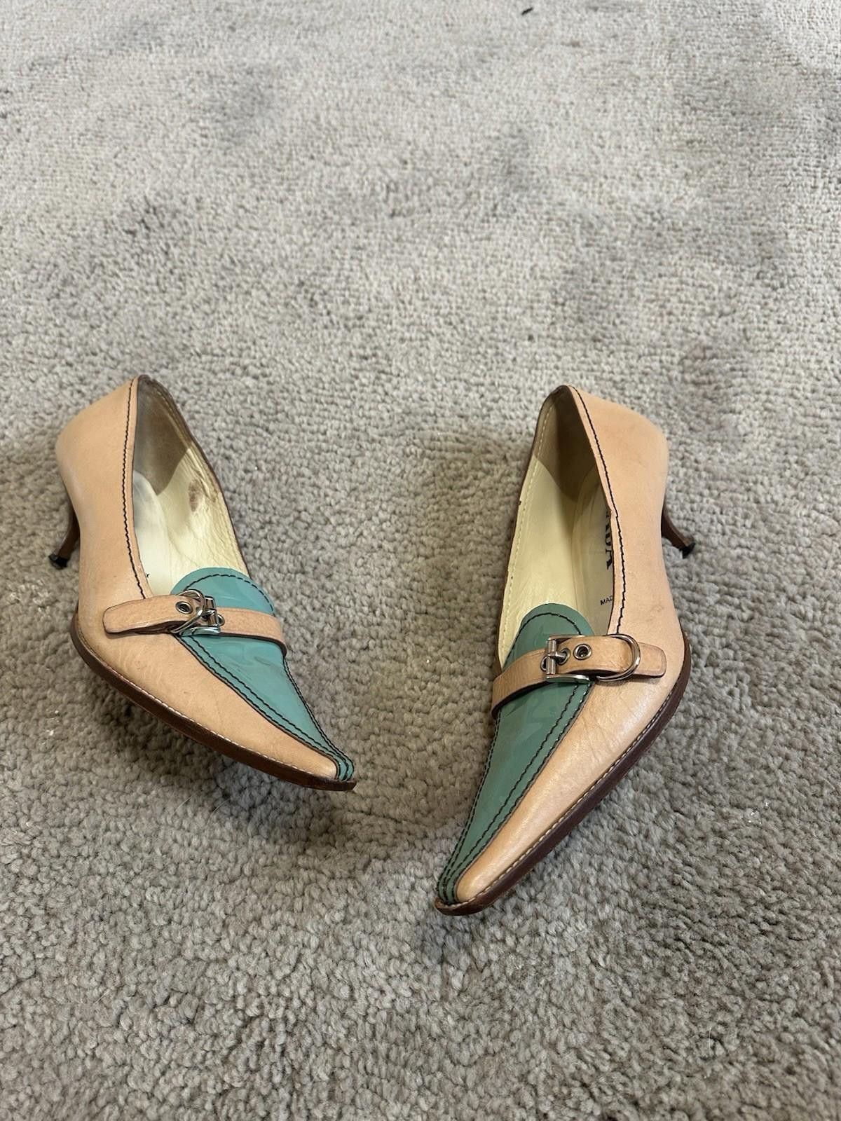 Prada Prada Camel Leather heels size 37.5 Size US 6.5 / IT 36.5 - 3 Thumbnail