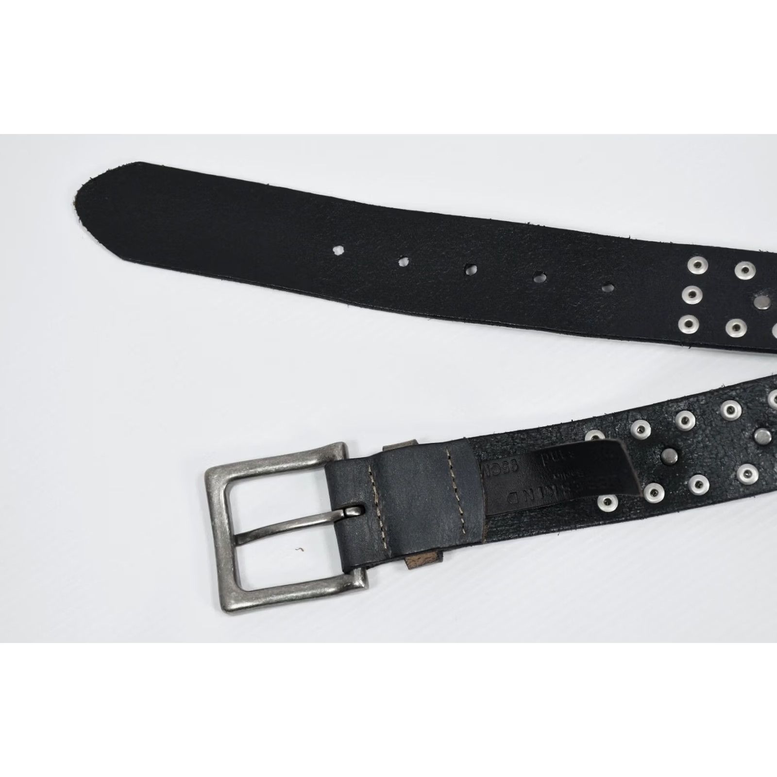 Vintage Liebeskind Berlin LKB622 Leather Studded Women's Belt 95cm Gray Studded Belt Women 95cm Leather Waist Belt Size ONE SIZE - 2 Thumbnail