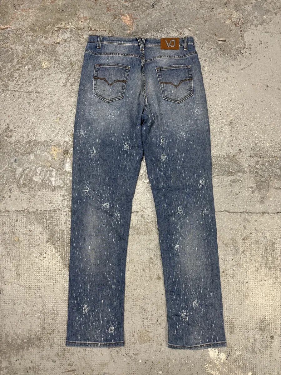 Versace Versace Blue Ripped Denim Jeans Size US 31 - 5 Thumbnail