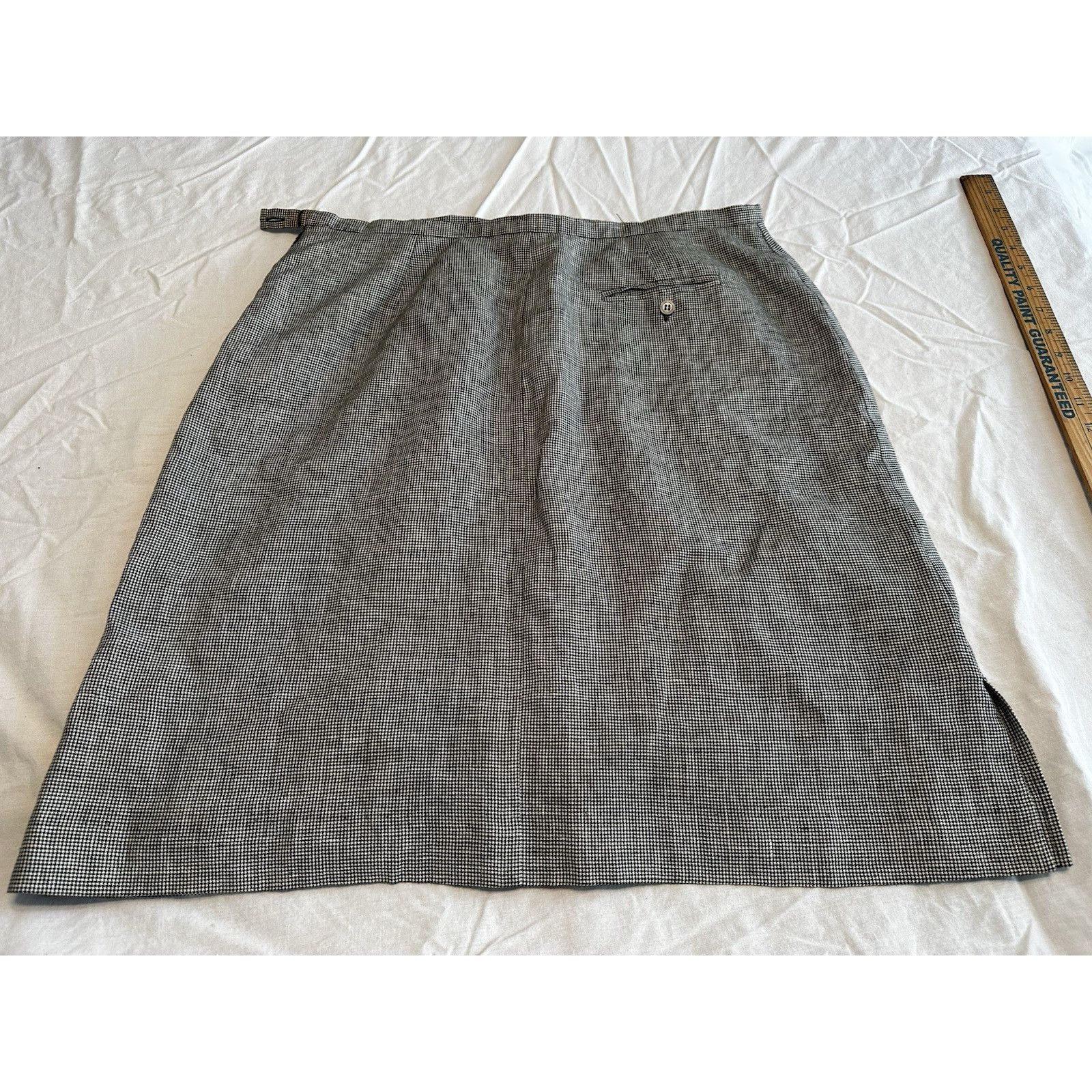 Talbots Talbots Irish Linen Skirt Black&White Sz 14 Linen Preppy Size 33" - 12 Thumbnail