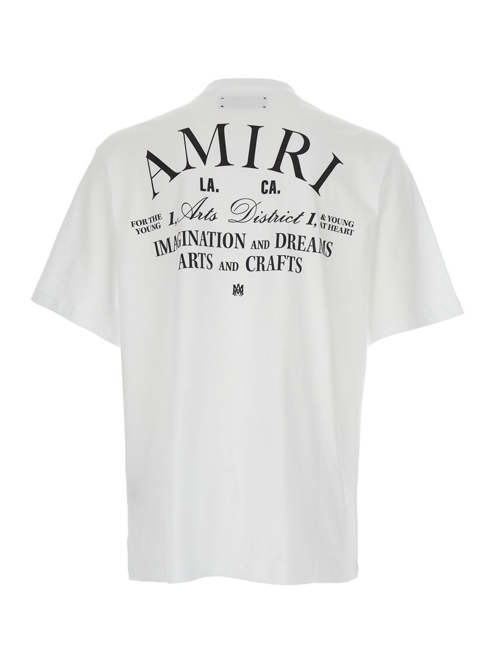 White Crewneck T-Shirt with Logo Lettering on Front and Rear in Cotton Man