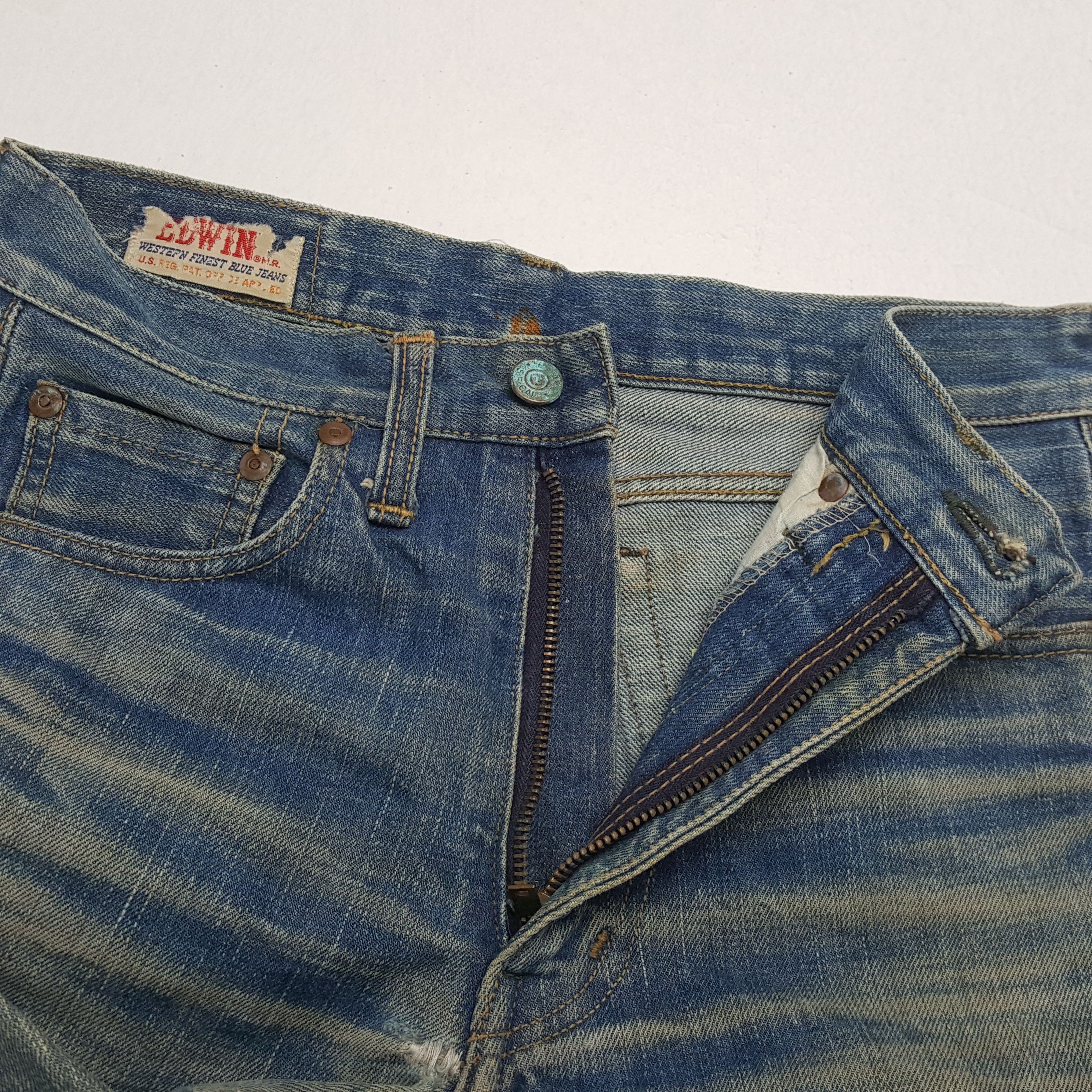 Edwin × Vintage EDWIN Distressed Jeans Streetwear Rock Punk Style Size US 26 / EU 42 - 12 Thumbnail