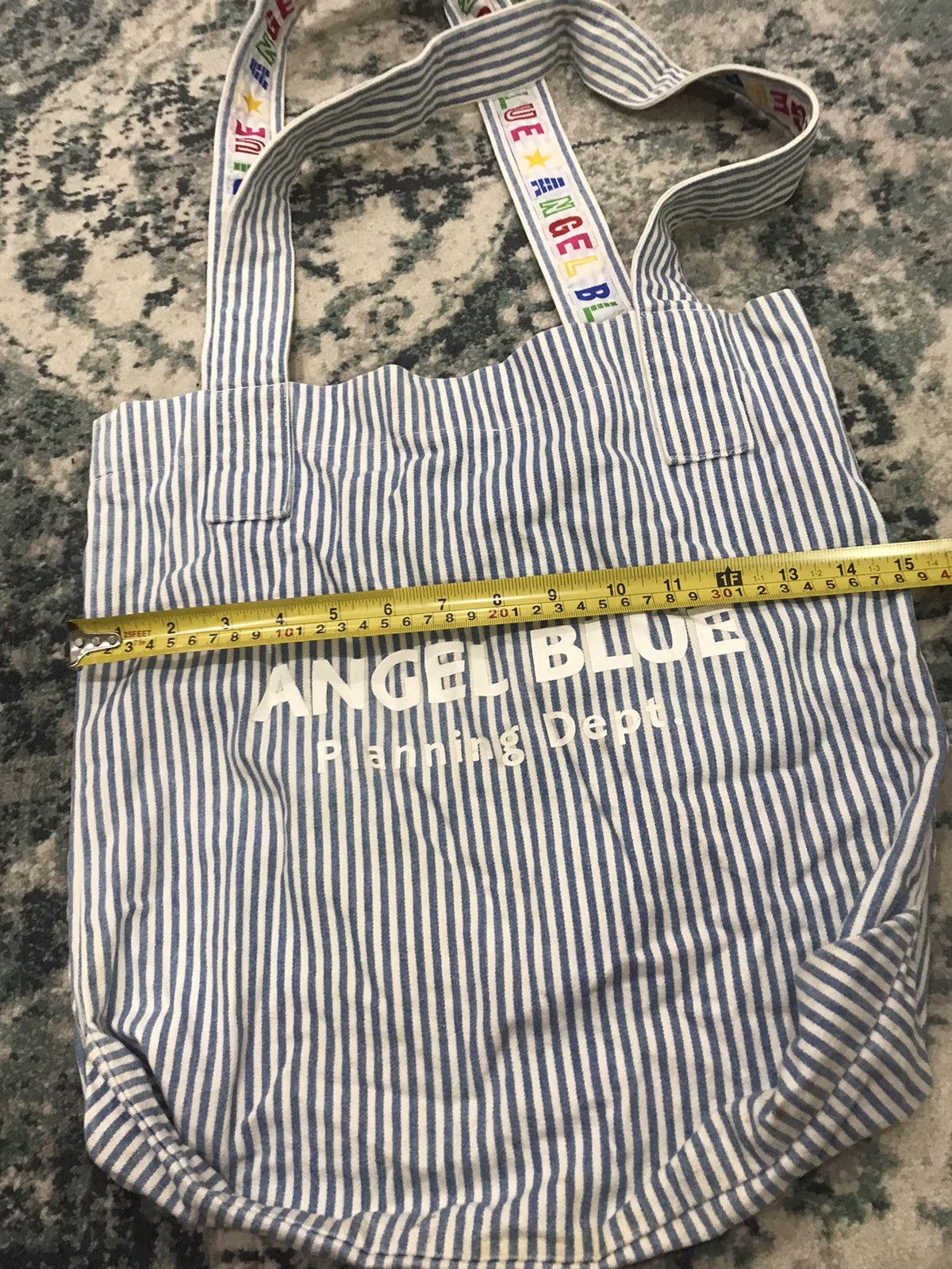 Hysteric Glamour 90s/Y2k Hickory Stripes Angel Blue Tote Bag Size ONE SIZE - 7 Thumbnail