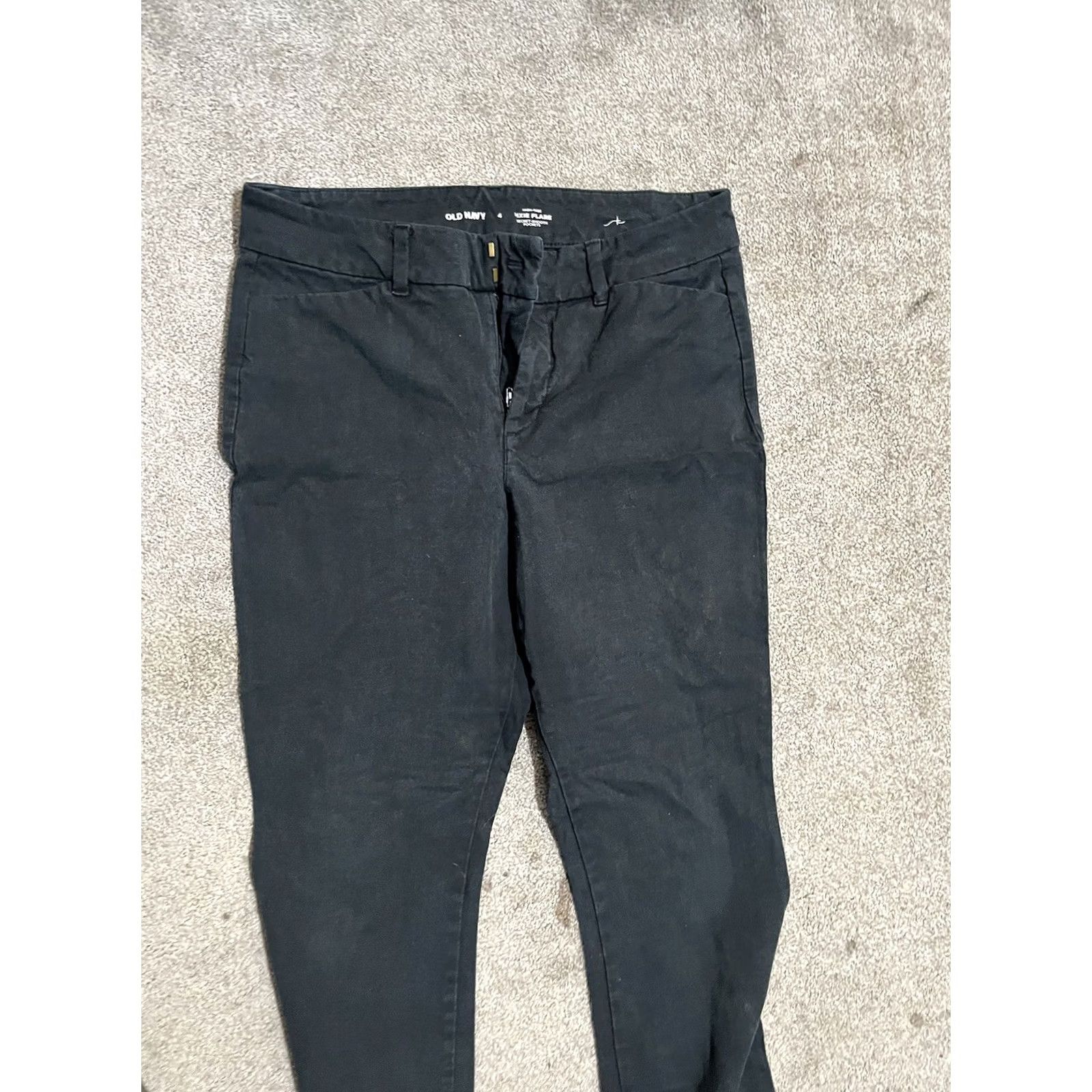 Old Navy Old Navy Womens 4 Black High Rise Pixie Flare Stretch Work Slacks - Business Casual Size 27" / US 4 / IT 40 - 2 Thumbnail