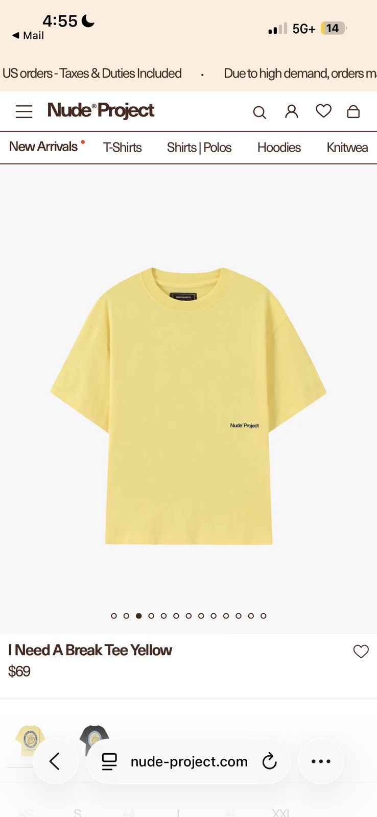 Nude Nude Project I Need A Break Tee XL Size US XL / EU 56 / 4 - 2 Thumbnail