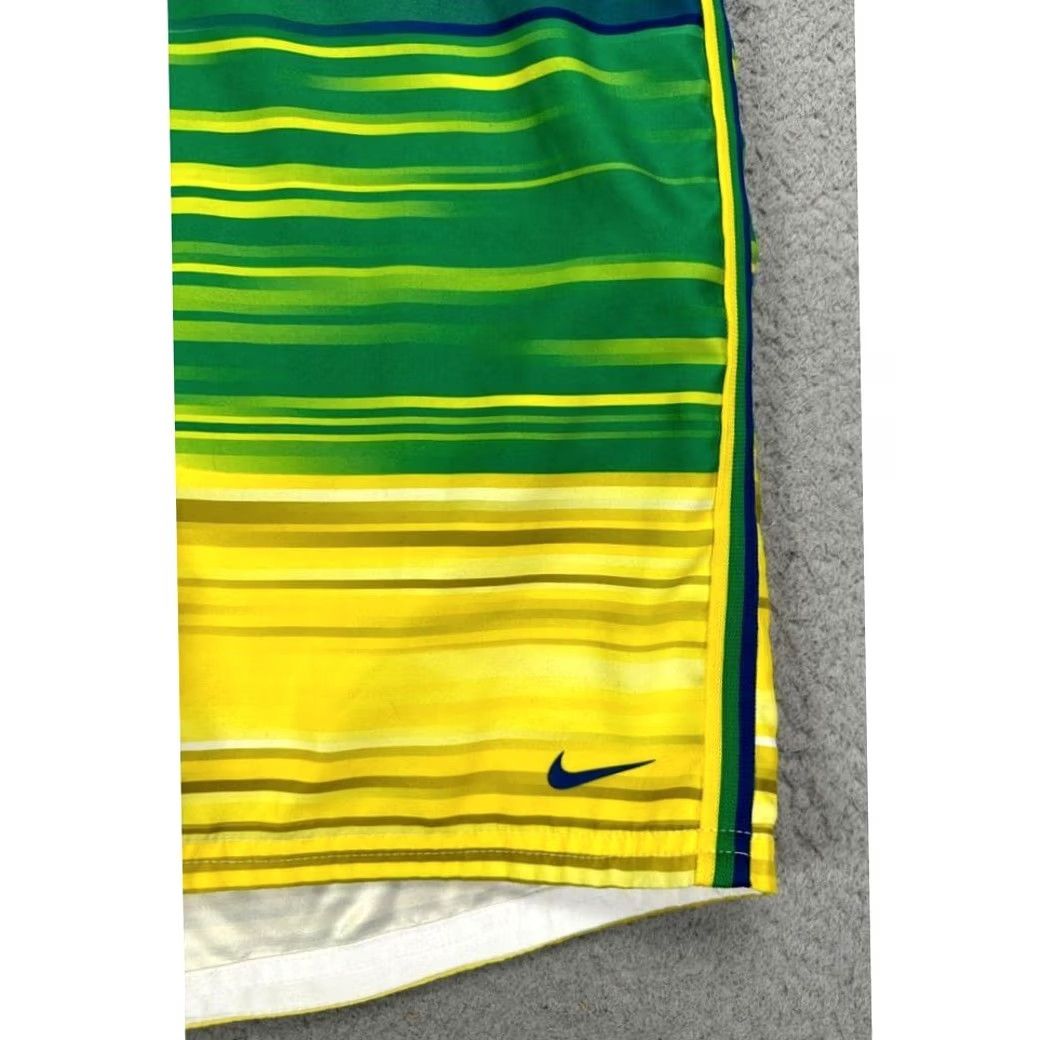Nike Nike Swim Trunks Mens 34 Board Shorts Striped Green/Blue Beach Surfing Lightweight Pockets Size US 29 - 3 Thumbnail