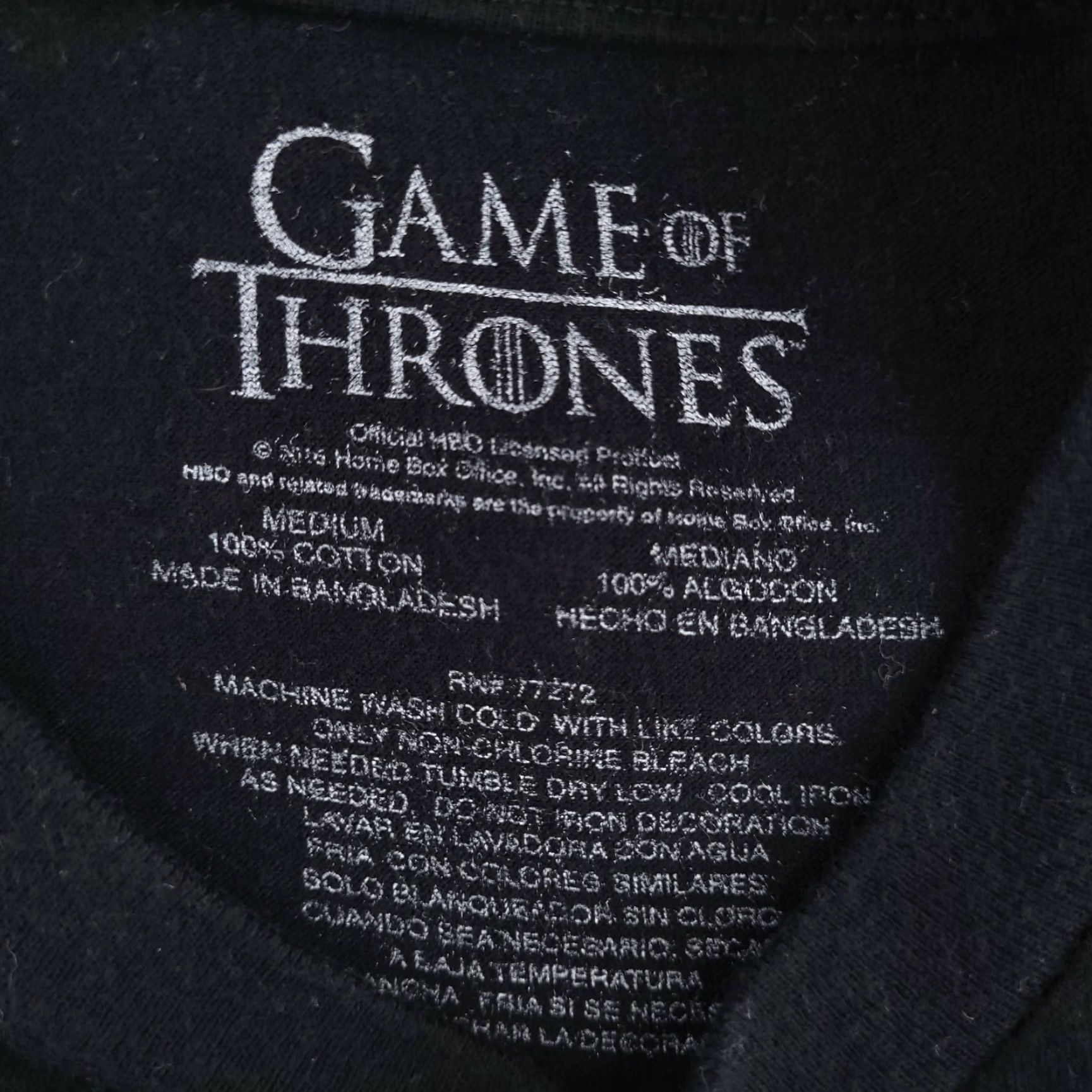 Vintage Game Of Thrones Slim Fit T Shirt Mens Medium Black Short Sleeve Crewneck Size US M / EU 48-50 / 2 - 3 Thumbnail