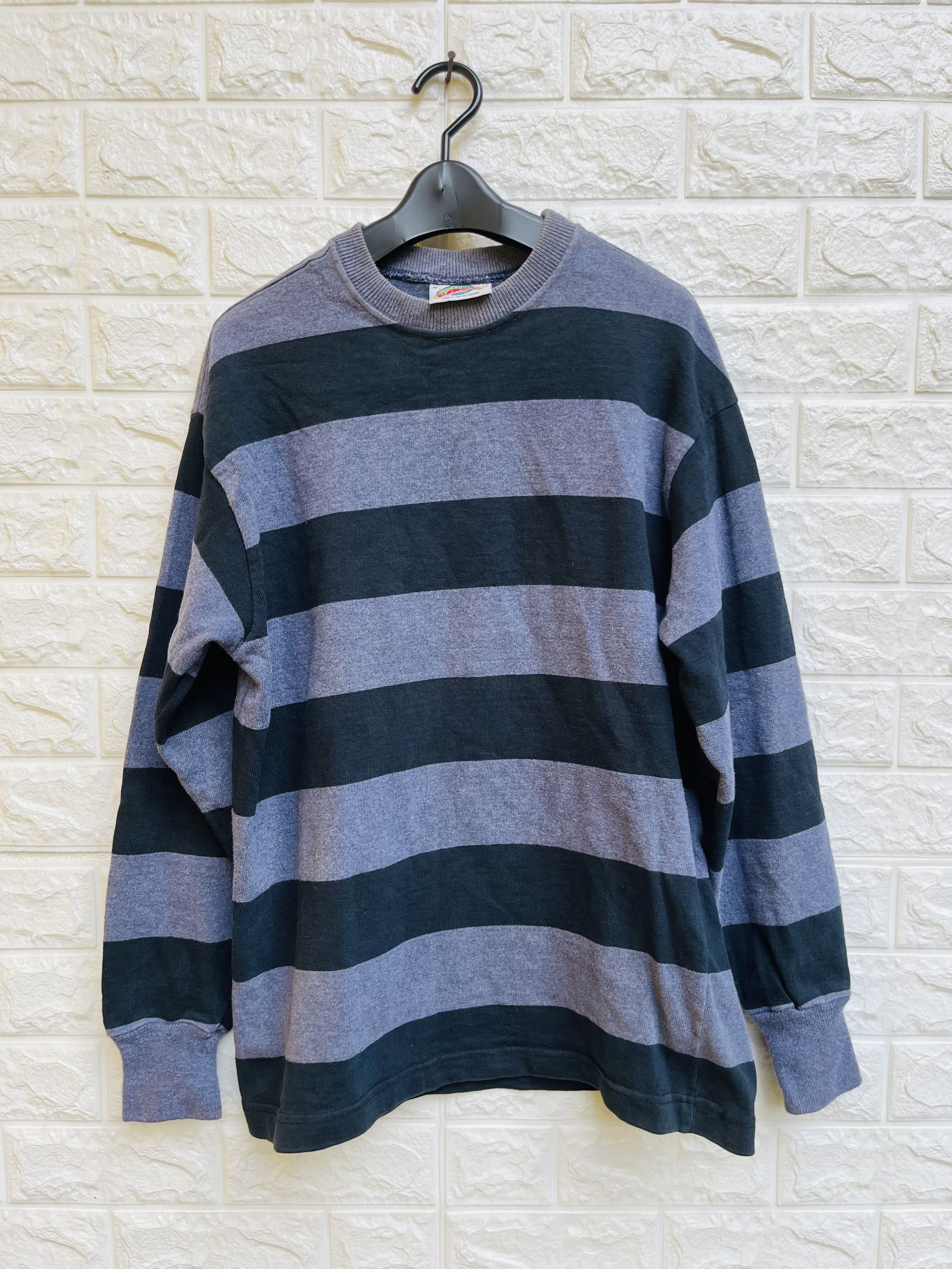 image of Vintage Barbarian Rugby Australia Designer Fashion Style in Striped, Men's (Size Large)