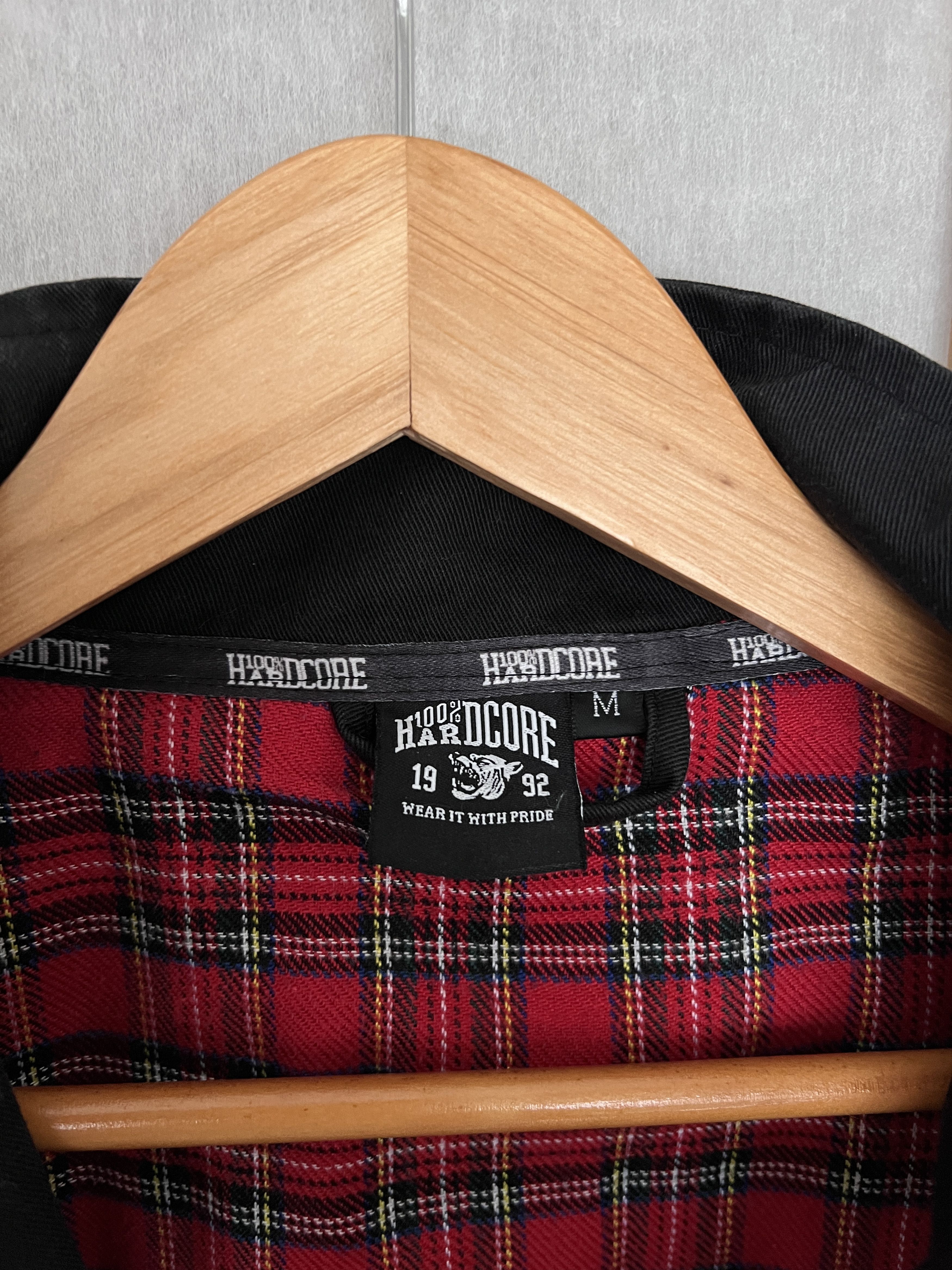 Thunderdome CRAZY Hardcore True VTG 00s bomber jacket plaid pitbull PUNK Size US M / EU 48-50 / 2 - 14 Thumbnail