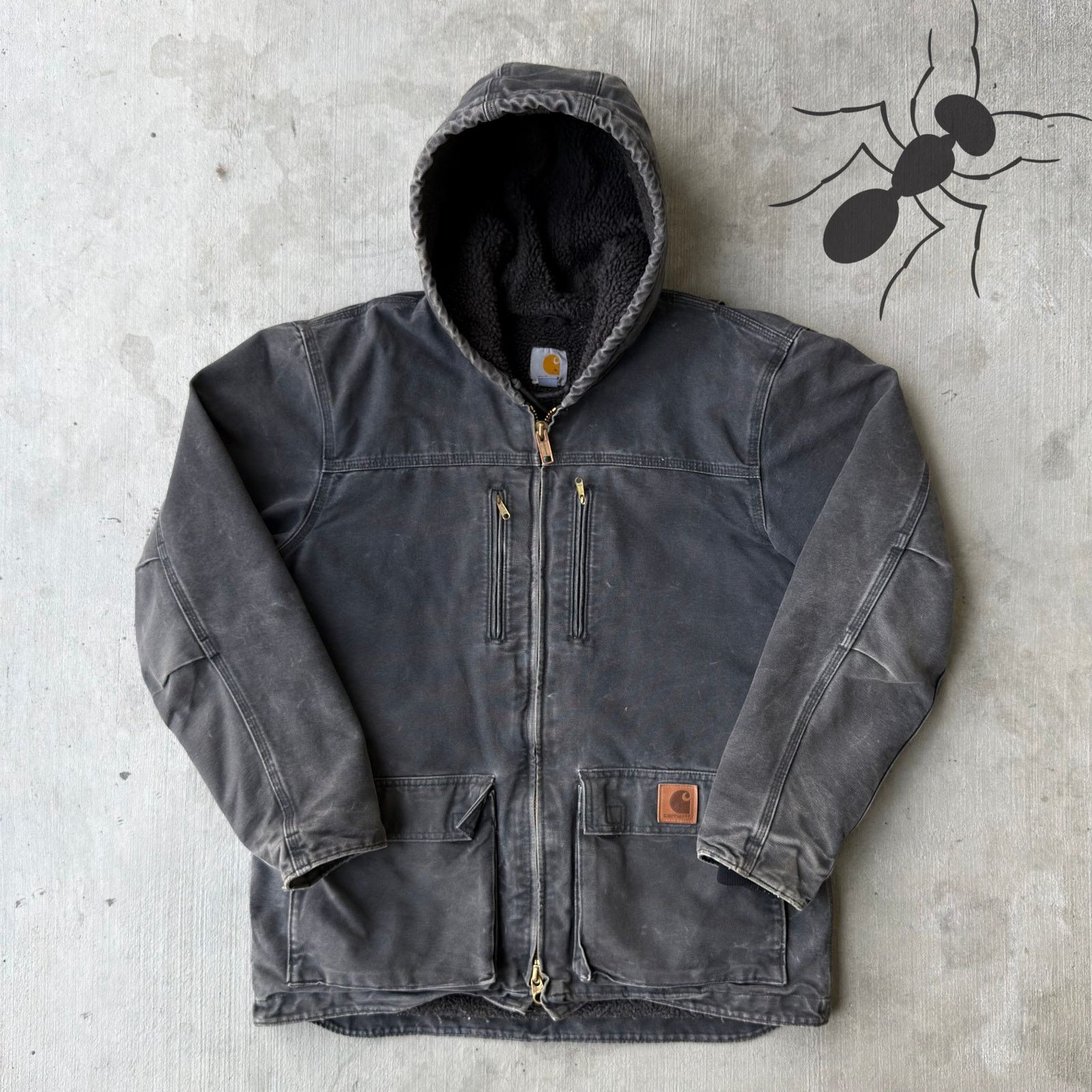 Carhartt × Vintage Carhartt C95 black chore work wear jacket Size US M / EU 48-50 / 2 - 1 Thumbnail