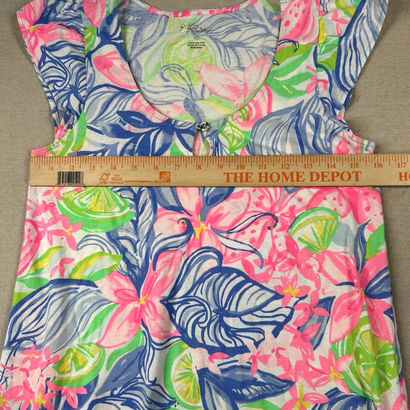 Lilly Pulitzer Lilly Pulitzer Womens XS Rejina Floral Mini Cotton Dress Beachy Tropical Keyhole Size XS / US 0-2 / IT 36-38 - 6 Thumbnail