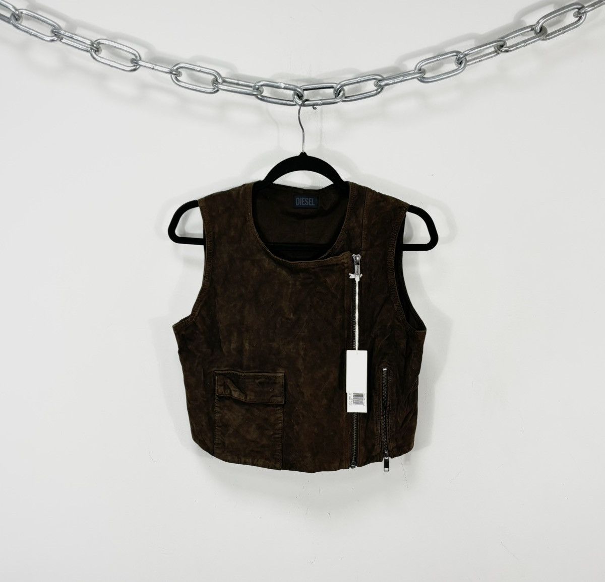 Diesel Diesel Women’s NWT Avant Garde Goat Leather Vest Jacket Size L / US 10 / IT 46 - 1 Thumbnail