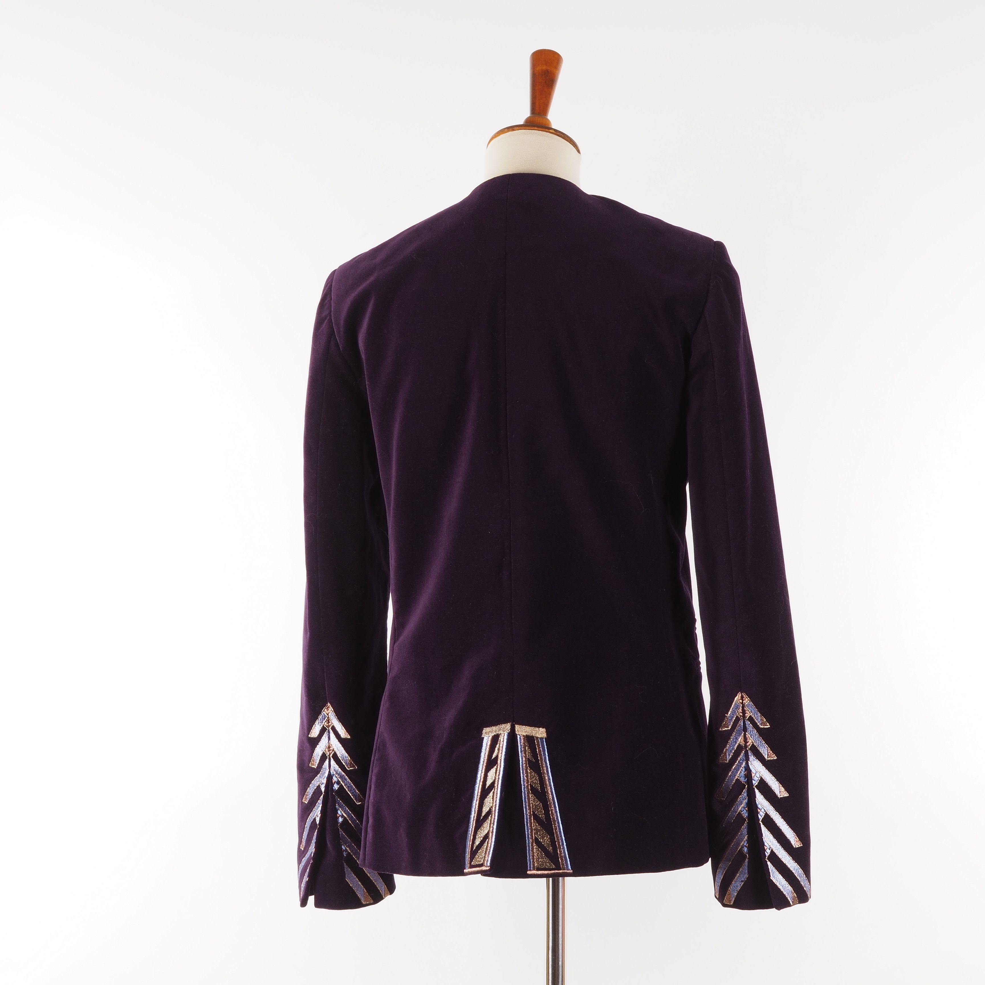 Zadig & Voltaire Zadig & Voltaire Purple Velvet Embroidered Blazer Jacket Size M / US 6-8 / IT 42-44 - 4 Thumbnail