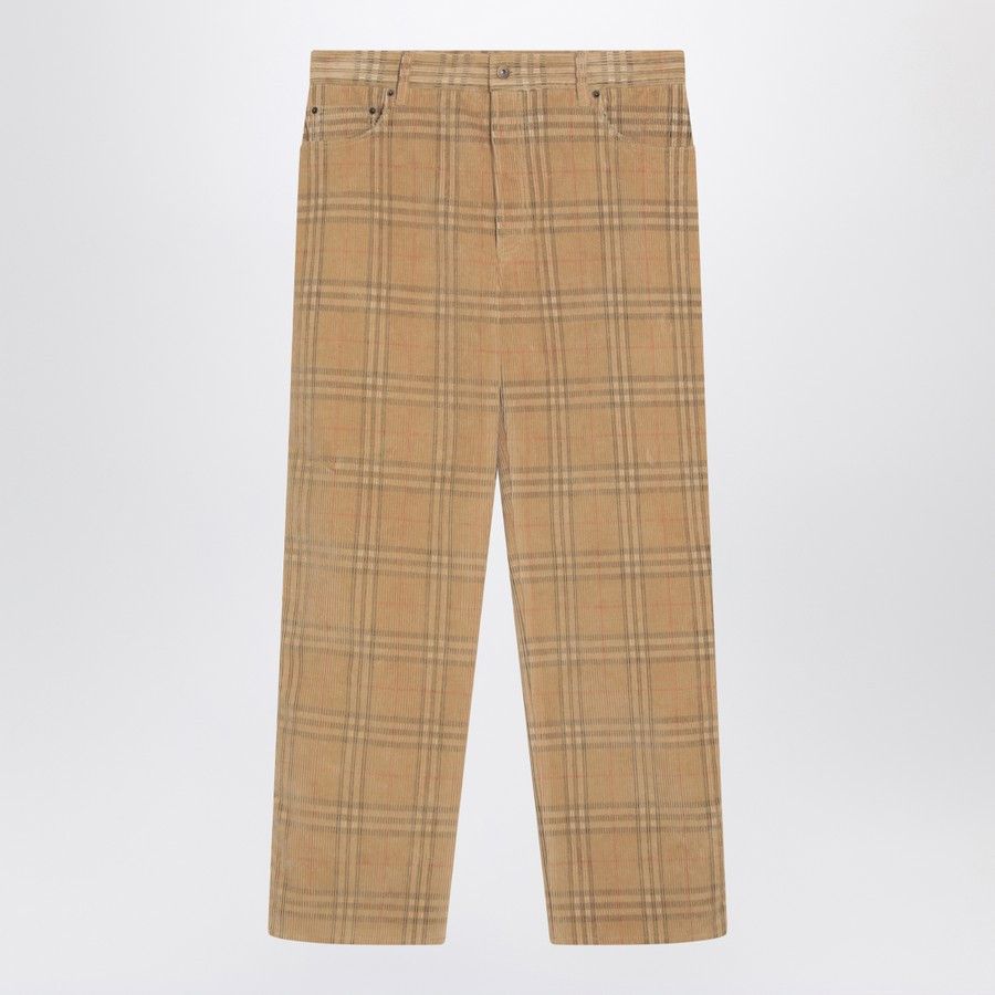 o1d2blof0226 Check Pants in Beige