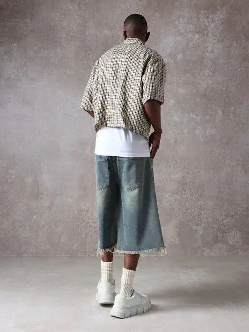 Jean × Vintage RAW EDGY Y2K jorts denim jeans shorts Size US 30 / EU 46 - 3 Thumbnail
