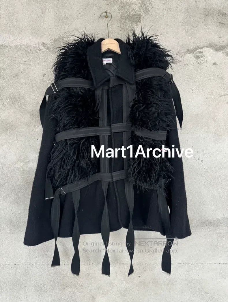 Walter Van Beirendonck Walter Van Beirendonck Leather fur bound woolen coat Size US M / EU 48-50 / 2 - 1 Thumbnail