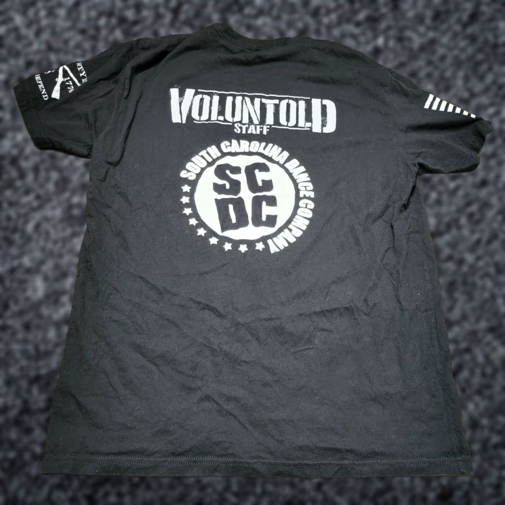 Vintage Grunt Style Womens XL Voluntold T-Shirt Black South Carolina Dance Company Shirt Womens XL Black Casual Patriotic American 90s? Size XL / US 12-14 / IT 48-50 - 1 Thumbnail