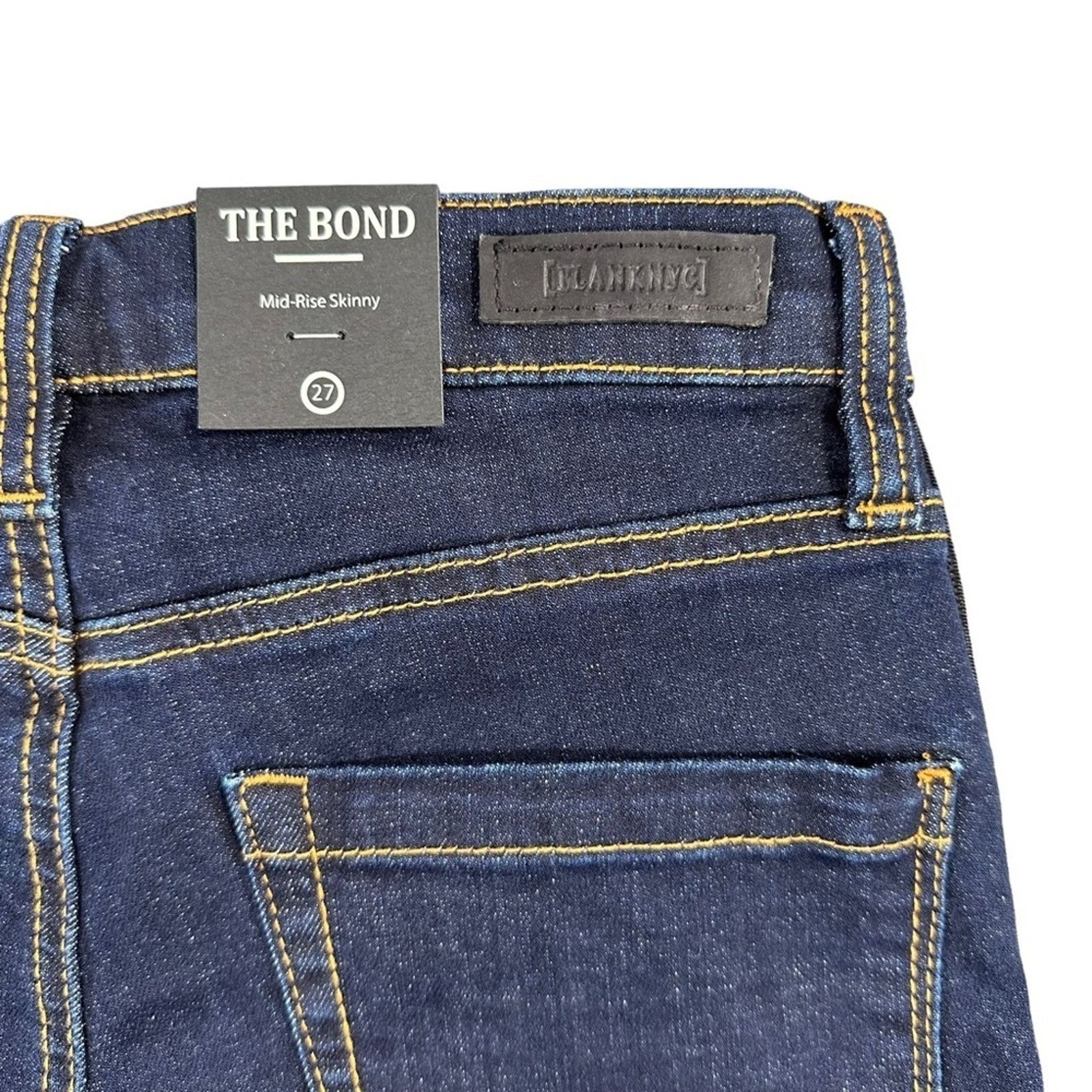 BLANKNYC BLANKNYC The Bond Metallic Glitter Mid Rise Skinny Jeans Size 27" / US 4 / IT 40 - 7 Thumbnail