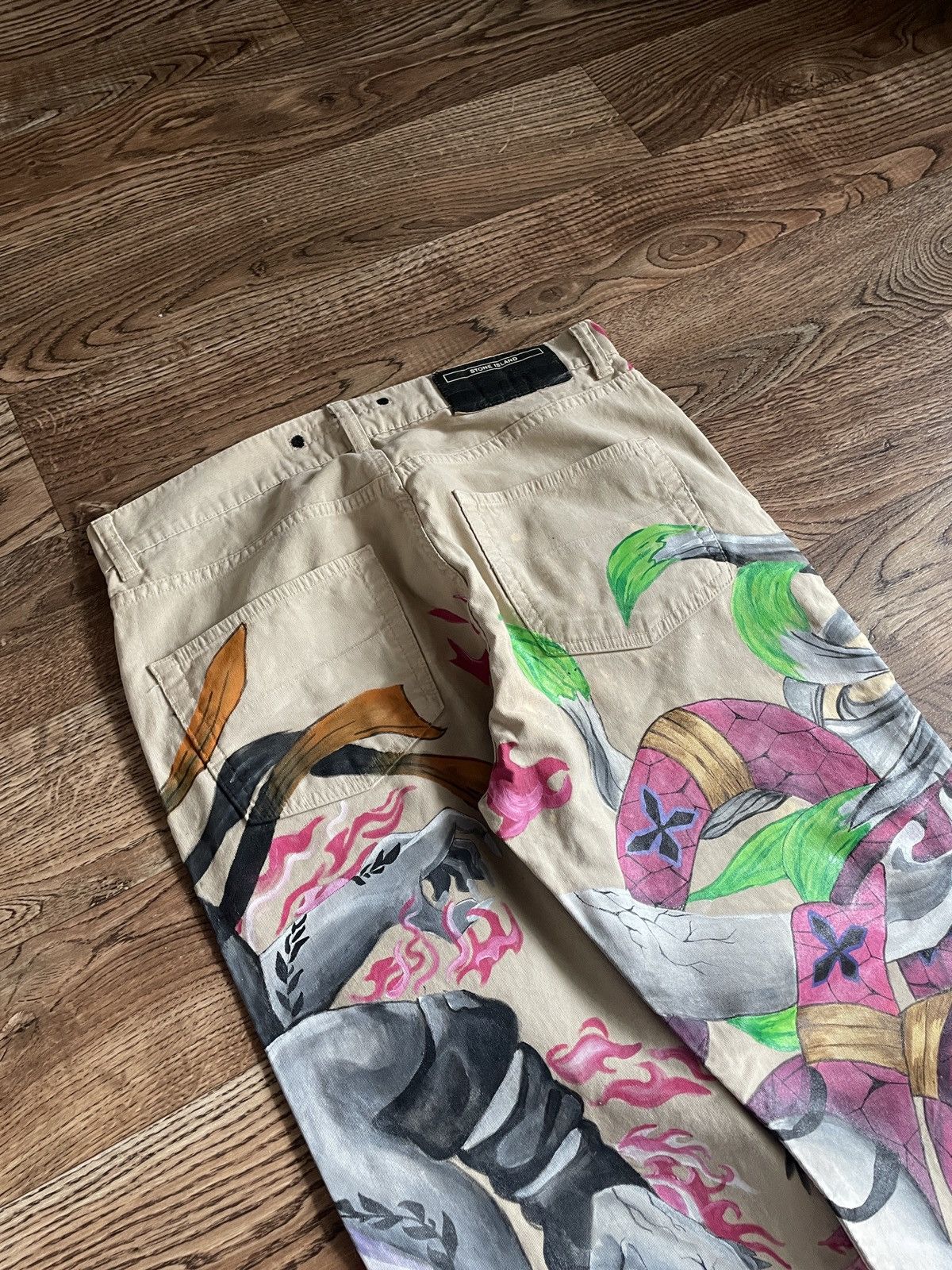 Stone Island Vintage Stone Island x DEMON SLAYER 1:1 Custom Jeans Size US 32 / EU 48 - 9 Thumbnail