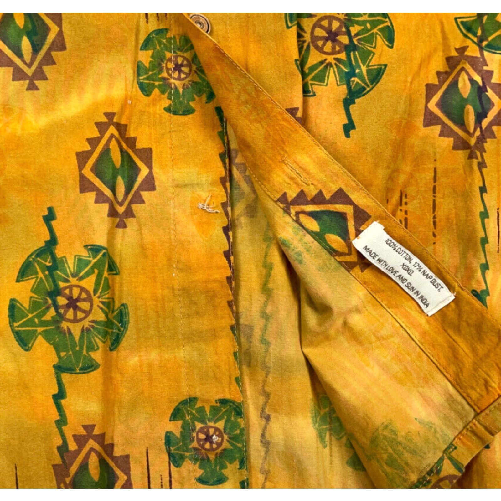 Etro VINTAGE Mad Gringo Shirt Geometric All-Over Print Short Sleeve Adult XL Orange 90s Hip Hop Mens Size US XL / EU 56 / 4 - 4 Thumbnail