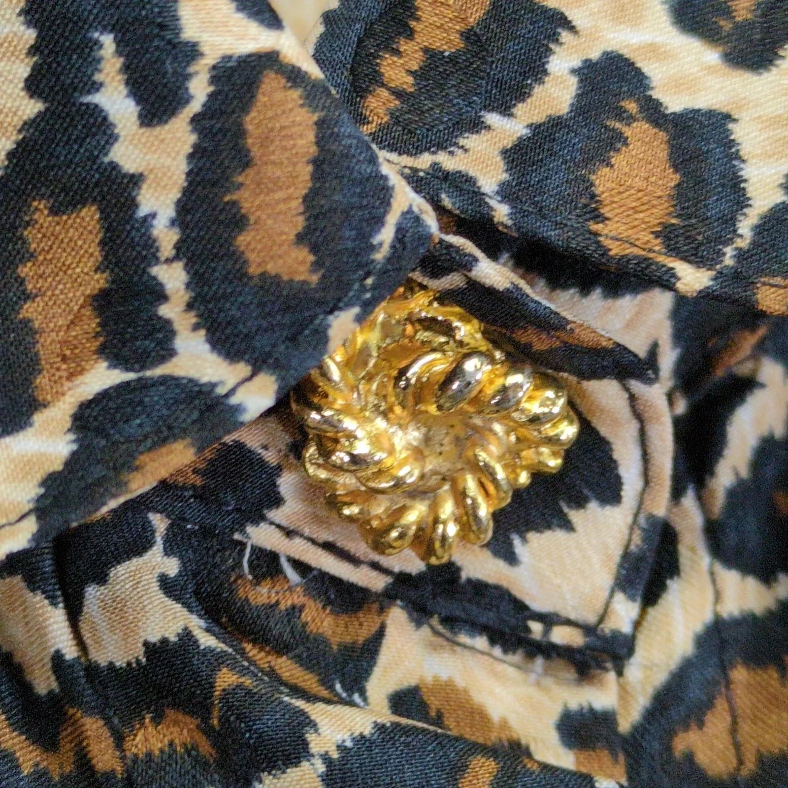 MAGGY LONDON Maggy London 100% Silk Leopard Print Blouse Top Women's 10 Size L / US 10 / IT 46 - 9 Thumbnail